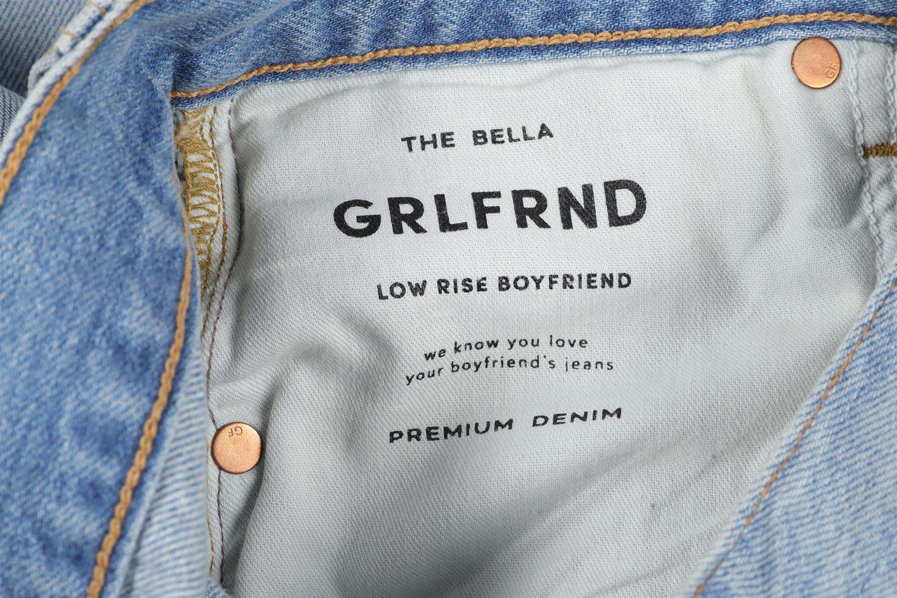 GRLFRND BLUE HIGH RISE STRAIGHT LEG JEANS W24 UK 6 - Image 6