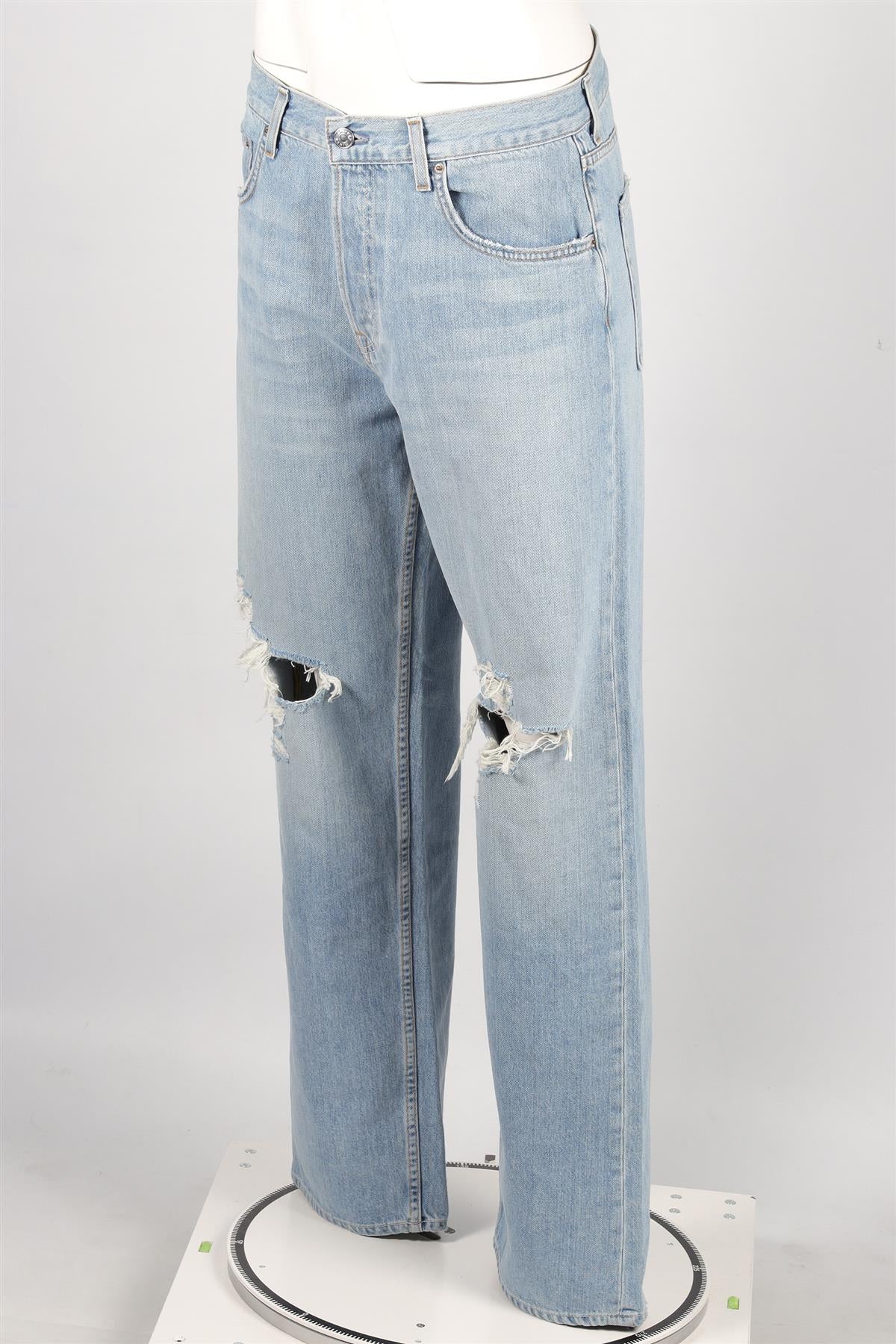 GRLFRND BLUE HIGH RISE STRAIGHT LEG JEANS W27 UK 8-10 - Image 3
