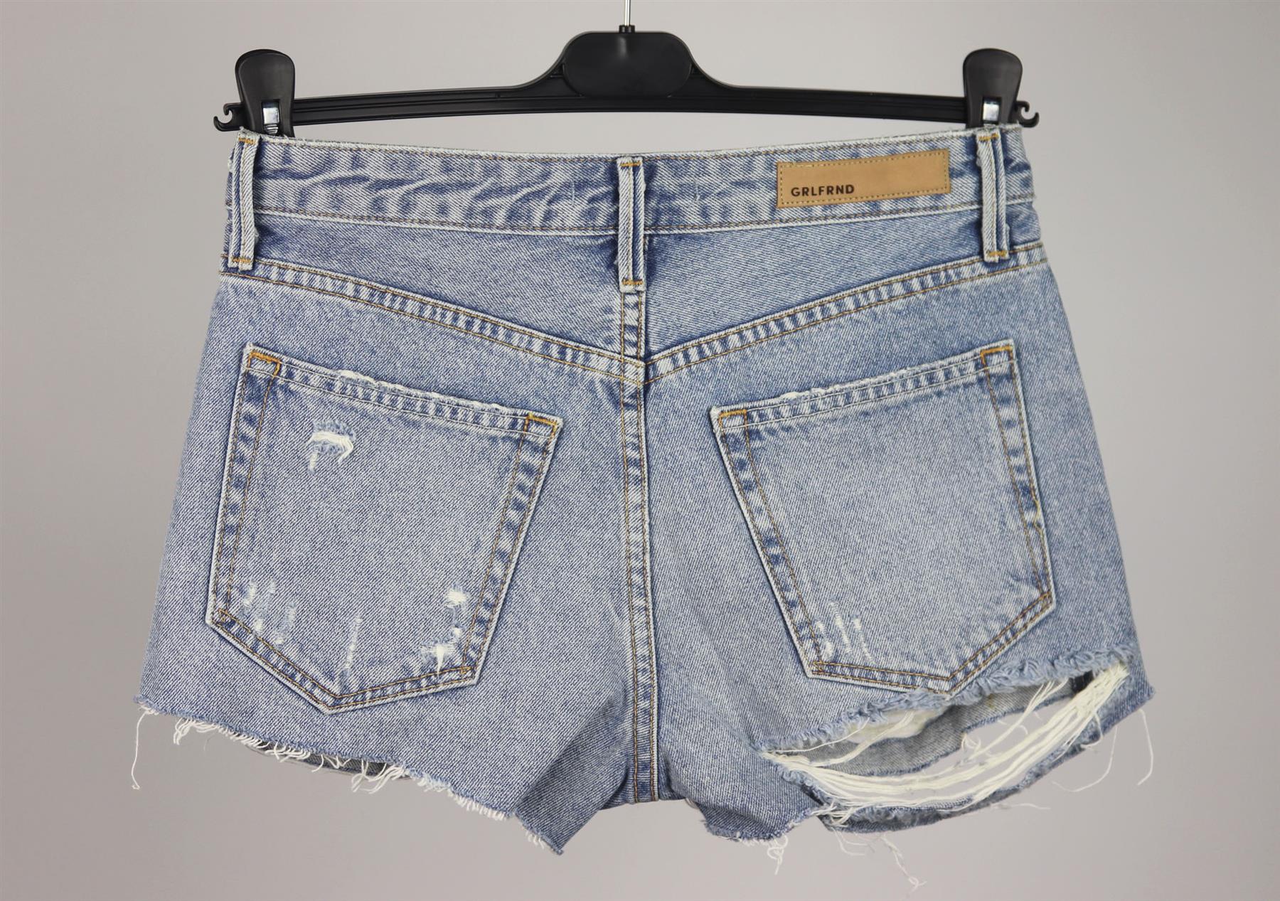GRLFRND CINDY DISTRESSED DENIM SHORTS W 25 UK 6/8 - Image 3