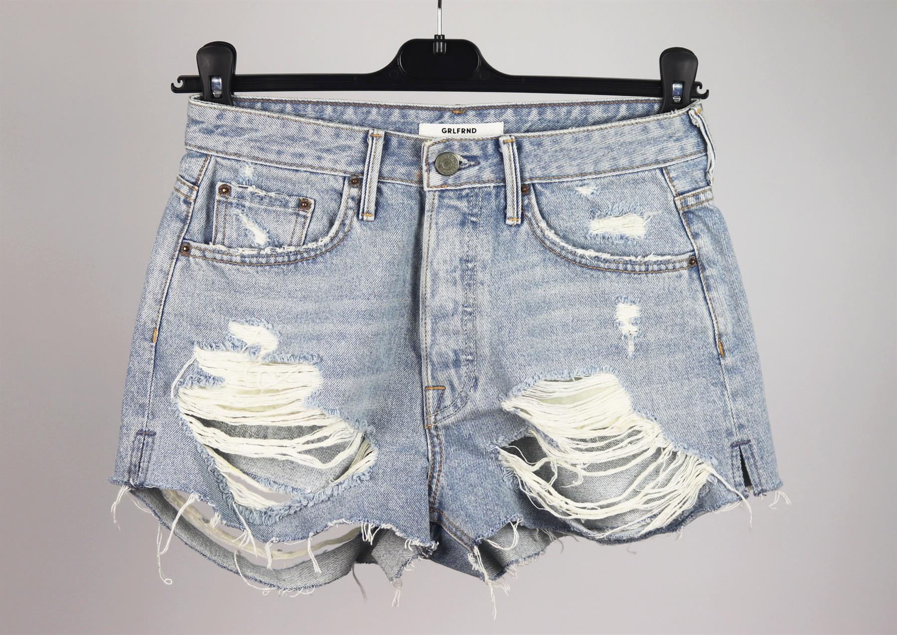 GRLFRND CINDY DISTRESSED DENIM SHORTS W 26 UK 8 - Image 2