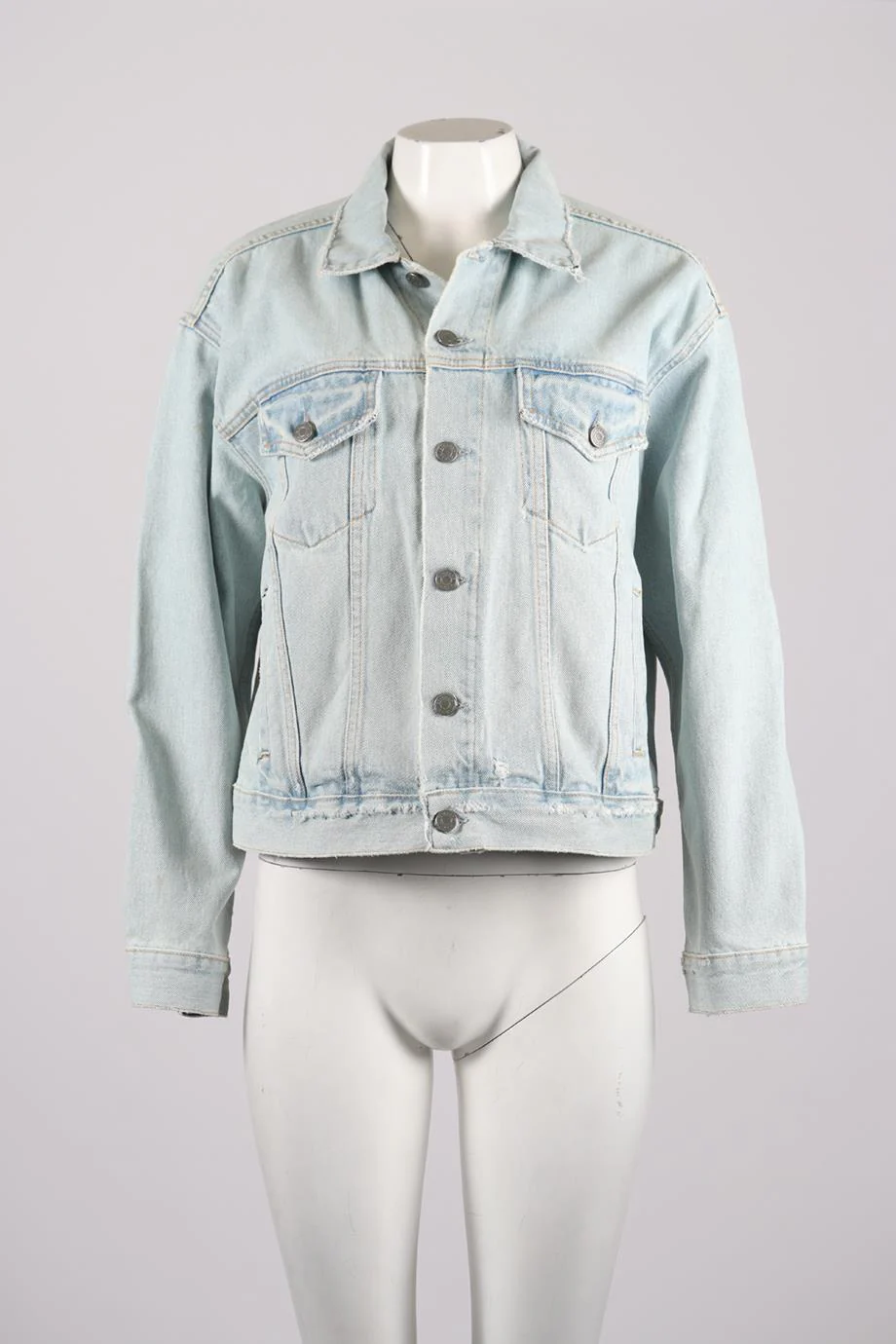 GRLFRND DISTRESSED DENIM JACKET MEDIUM - Image 2