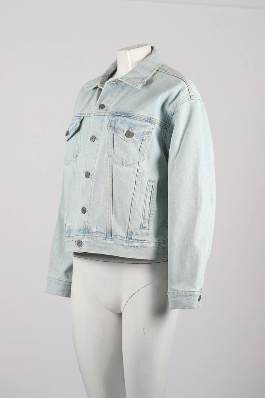 GRLFRND DISTRESSED DENIM JACKET MEDIUM - Image 3