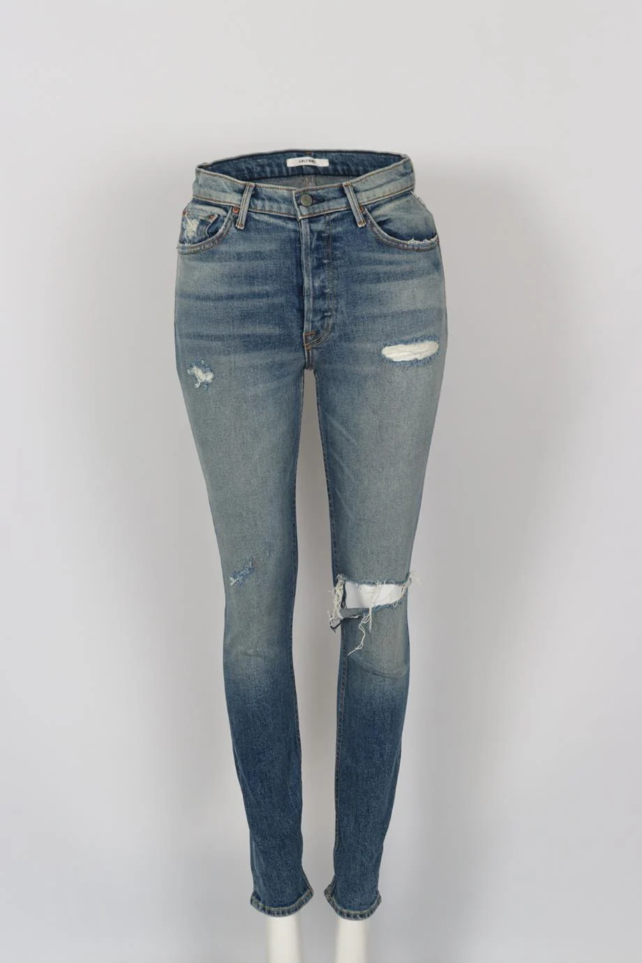 GRLFRND DISTRESSED HIGH RISE SKINNY JEANS W26 UK 8 - Image 2