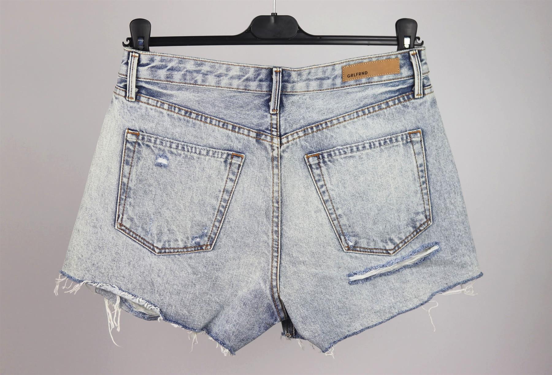 GRLFRND HELENA DISTRESSED DENIM SHORTS W27 UK 8/10 - Image 3