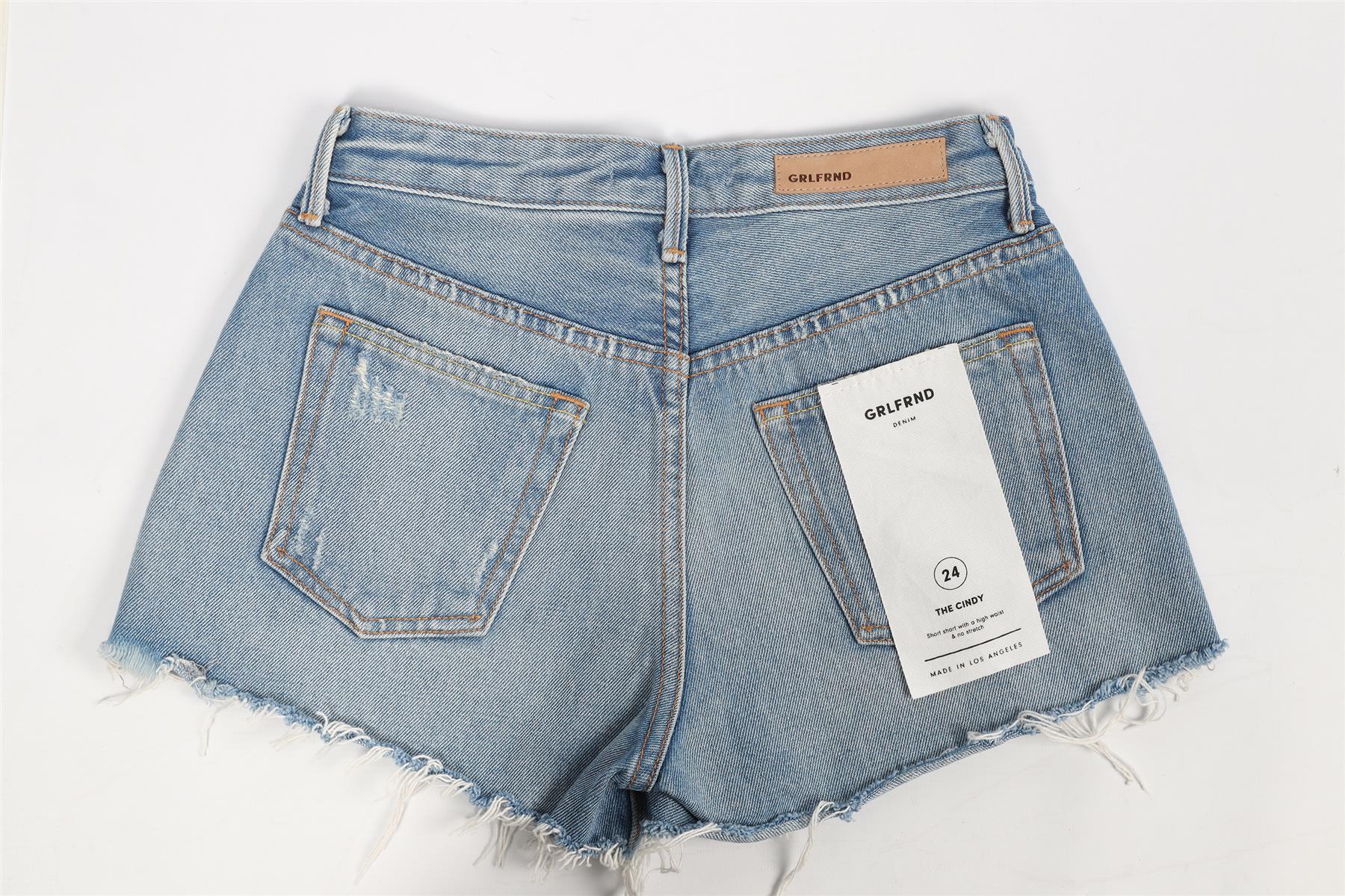GRLFRND HIGH RISE DENIM SHORTS W24 UK 6 - Image 4