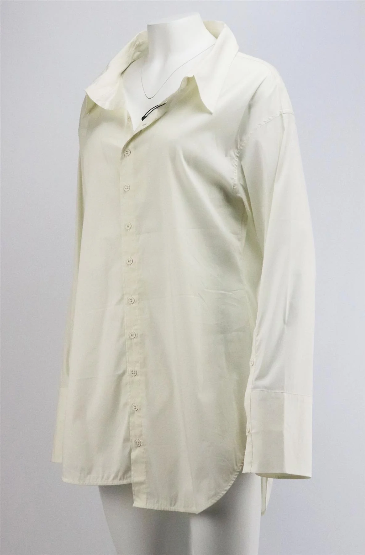 GRLFRND OVERSIZED ASYMMETRIC COTTON BLEND SHIRT SMALL - Image 3