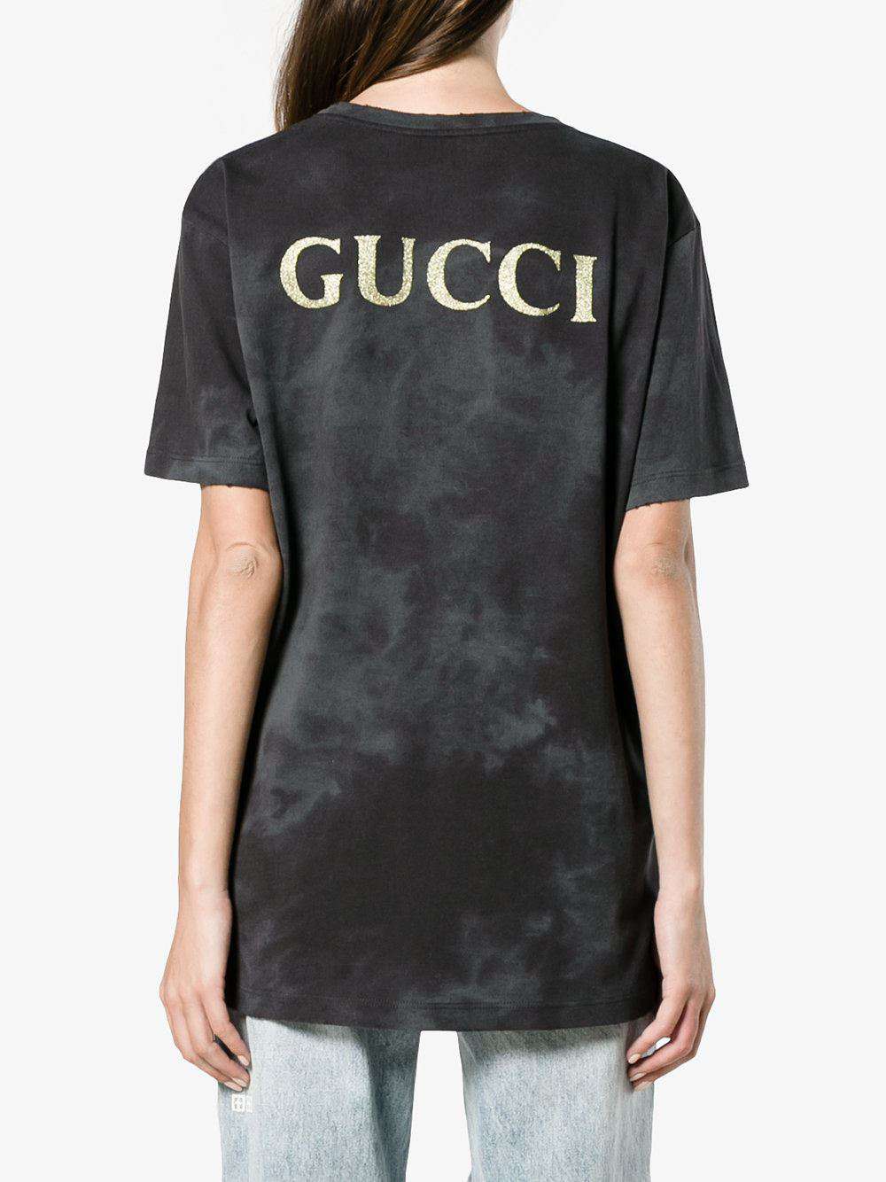 GUCCI AC/DC PRINTED TIE-DYED COTTON-JERSEY T-SHIRT XSMALL - Image 2