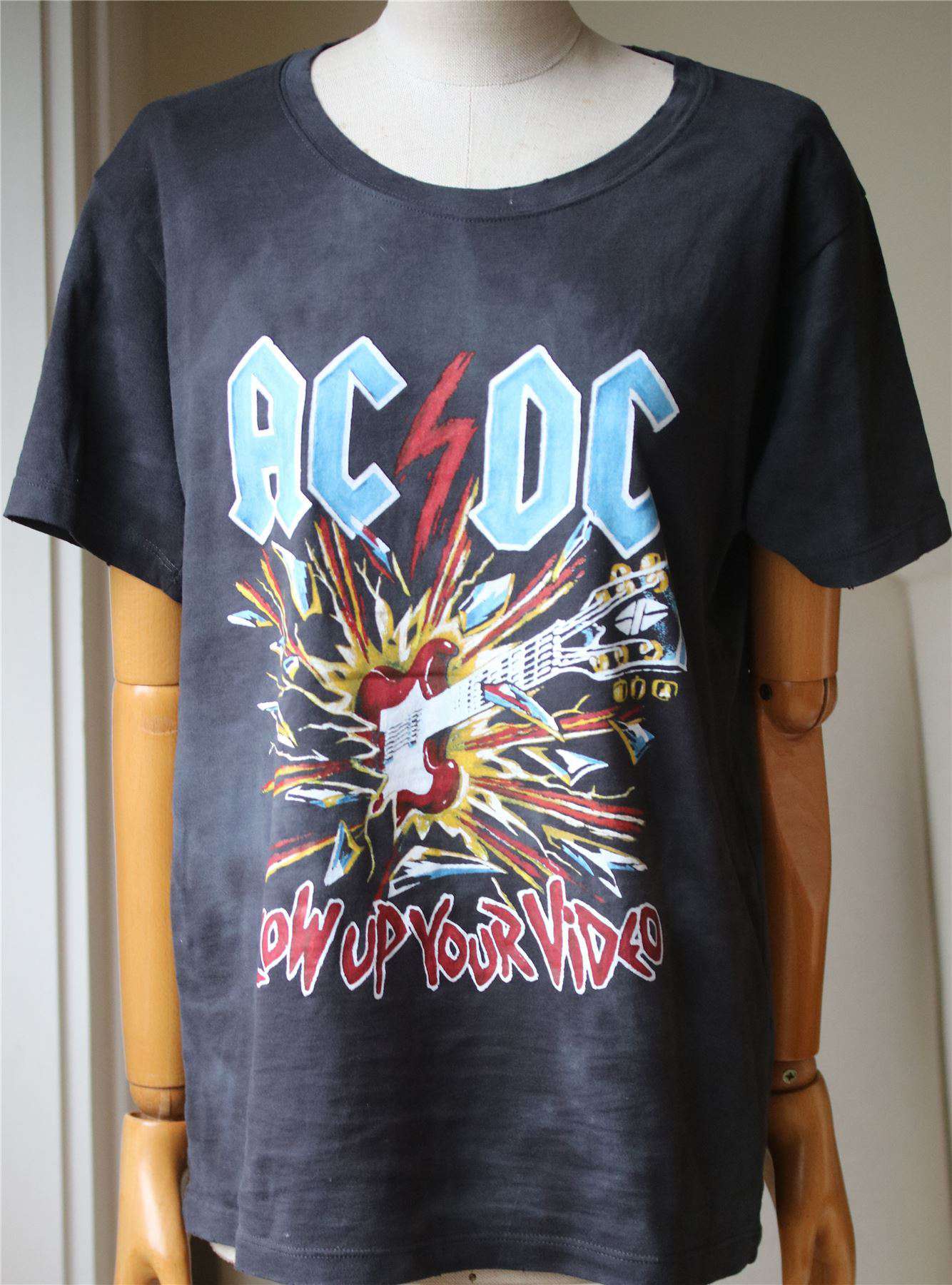 GUCCI AC/DC PRINTED TIE-DYED COTTON-JERSEY T-SHIRT XSMALL - Image 3