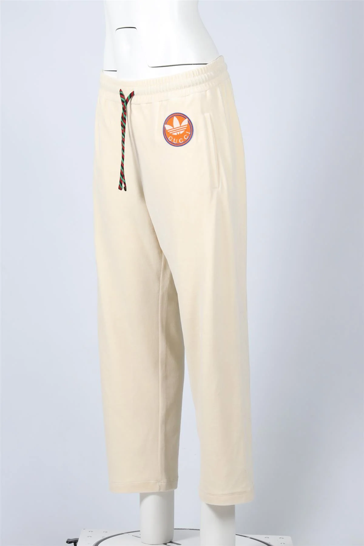 GUCCI + ADIDAS CREAM VELOUR STRAIGHT LEG PANTS MEDIUM - Image 3