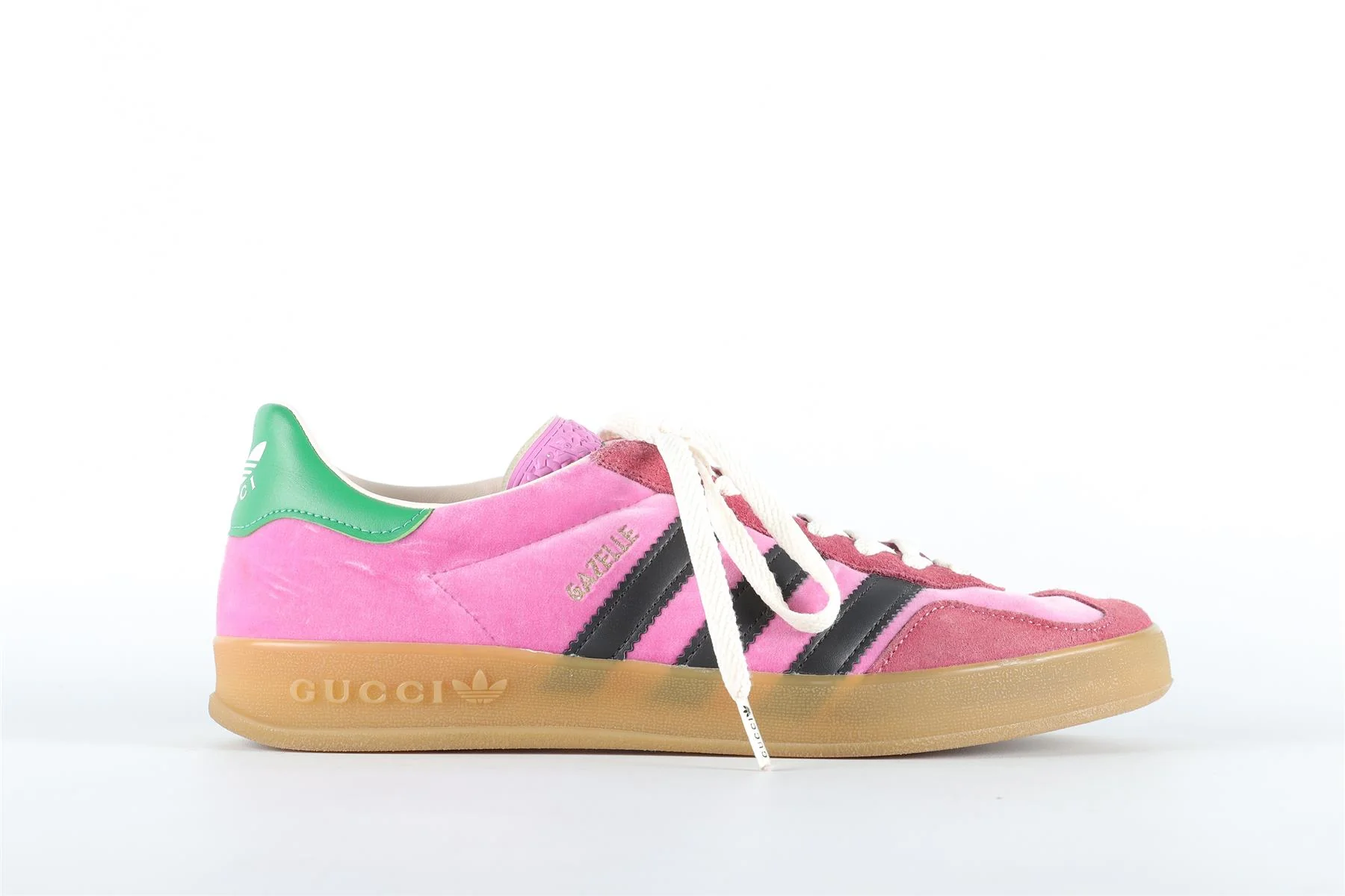 GUCCI + ADIDAS GAZELLE PINK VELVET SNEAKERS UK 7 FR 40.5 US 8.5 - Image 2