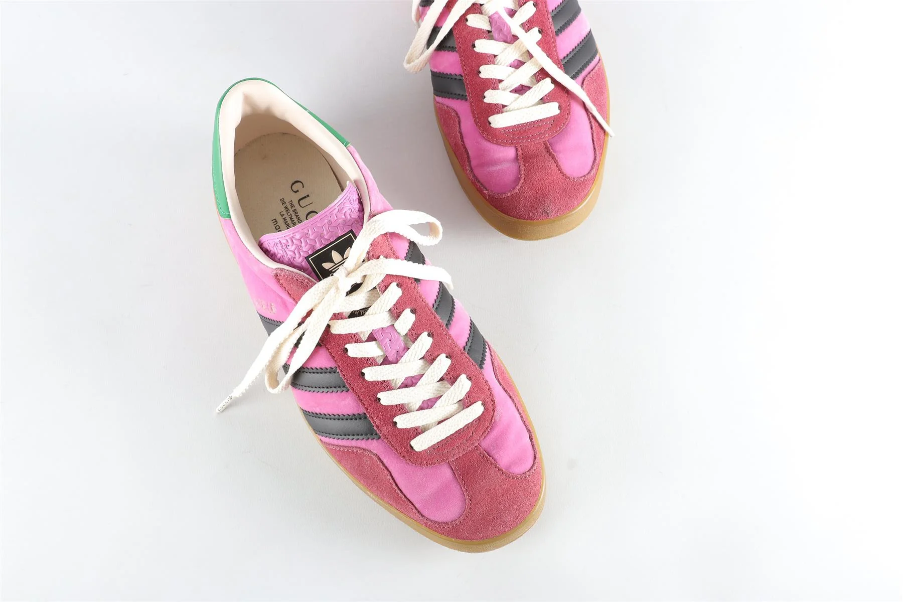 GUCCI + ADIDAS GAZELLE PINK VELVET SNEAKERS UK 7 FR 40.5 US 8.5 - Image 4