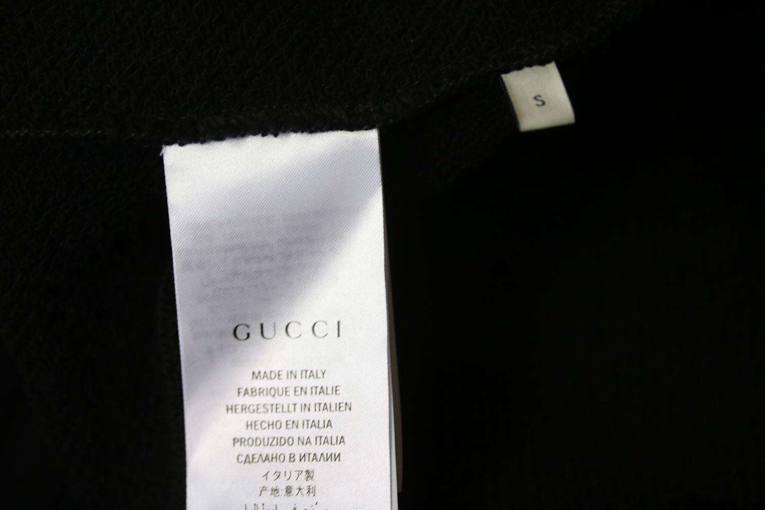 GUCCI APPLIQUÉD PRINTED COTTON JERSEY HOODED SWEATSHIRT SMALL - Image 7