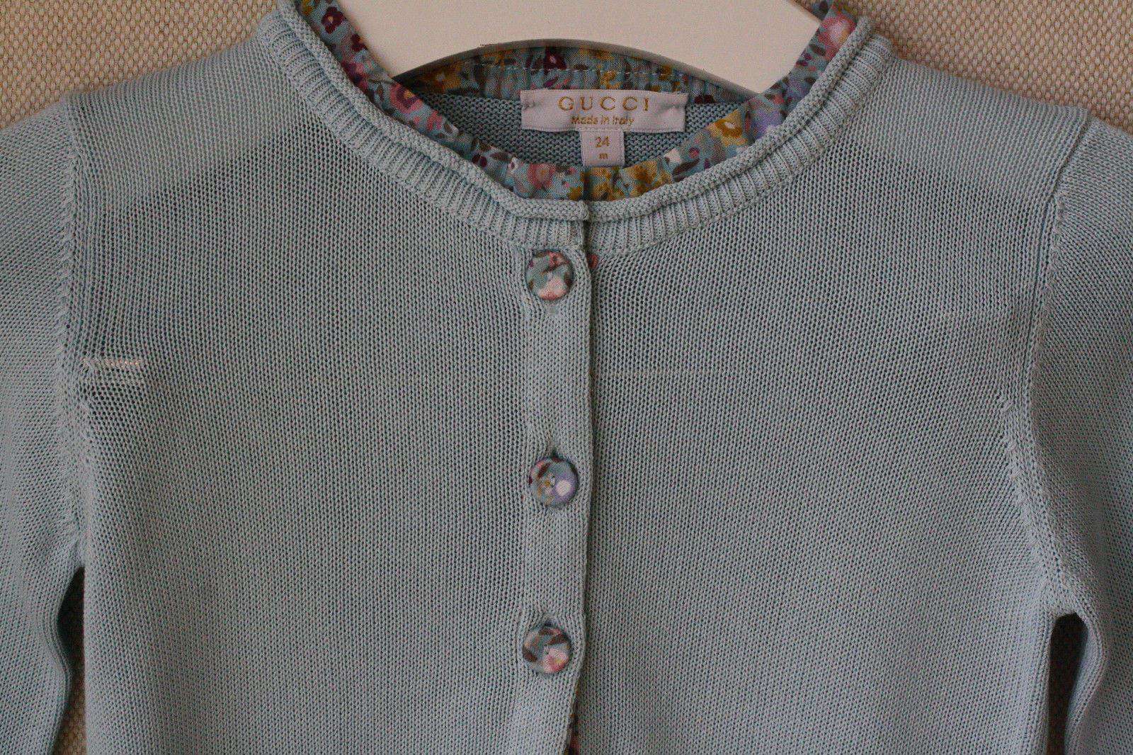 GUCCI BABY BLUE FLORAL CARDIGAN 24 MONTHS - Image 5