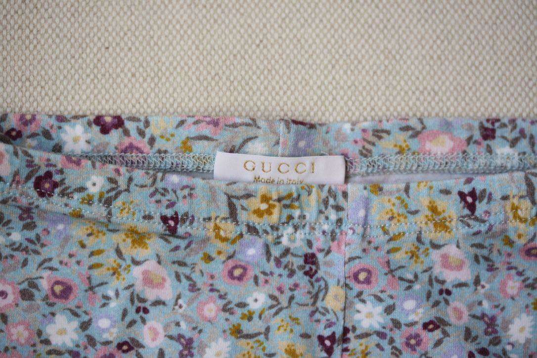 GUCCI BABY BLUE FLORAL LEGGINGS 24 MONTHS - Image 3