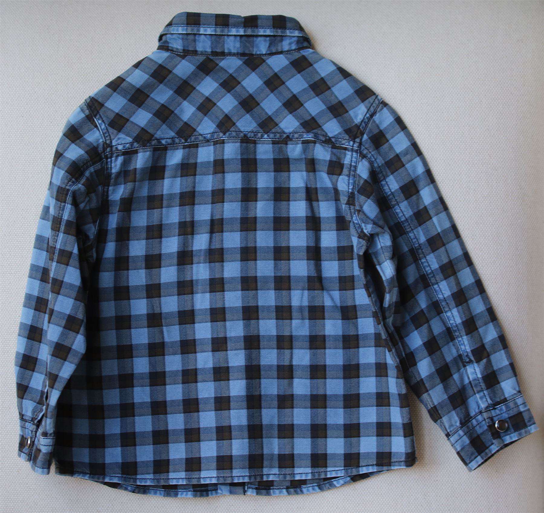 GUCCI BABY BOYS BLUE AND GREEN CHECKED SHIRT 12-18 MONTHS - Image 2