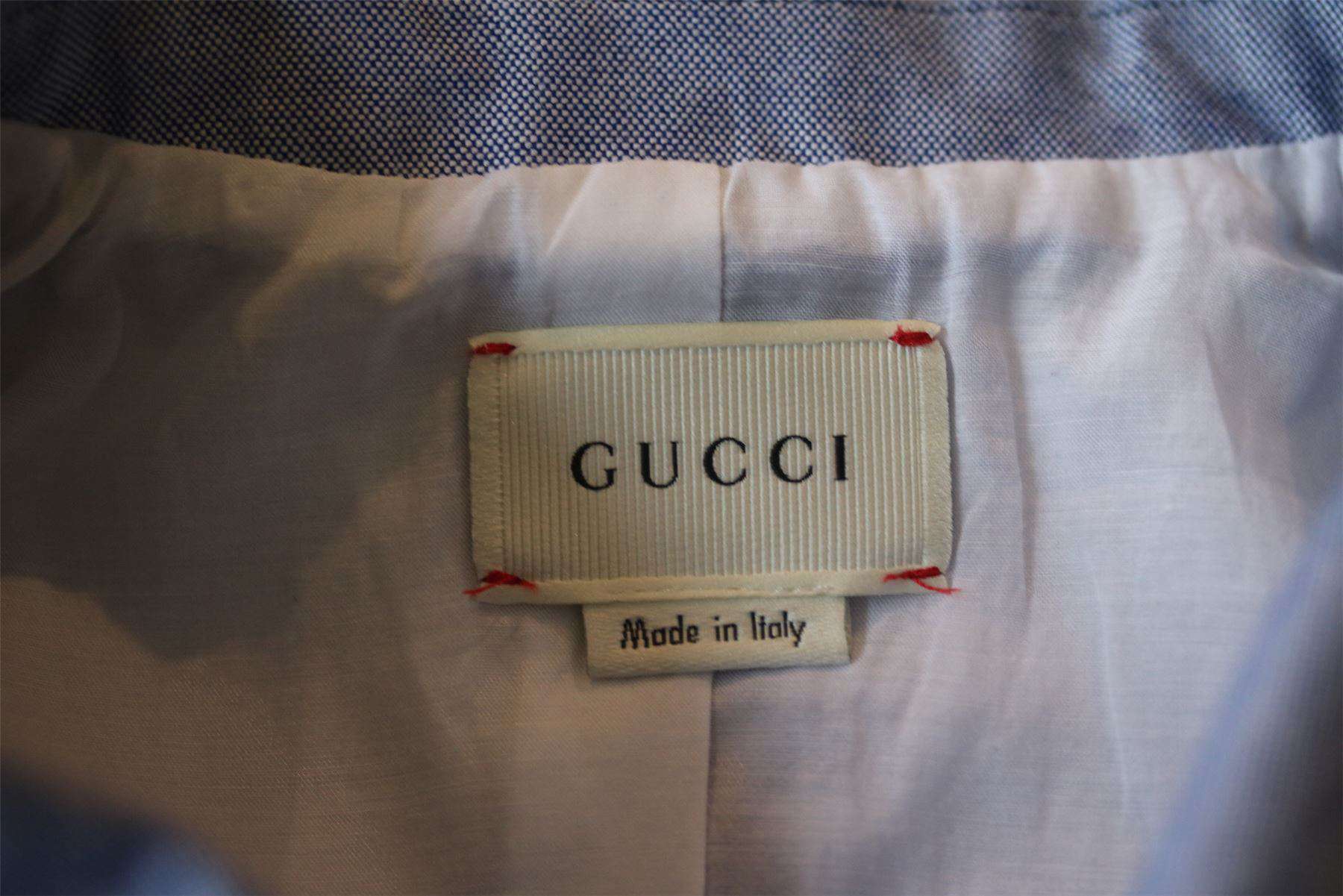GUCCI BABY BOYS BLUE COTTON SUIT JACKET 18-24 MONTHS - Image 4