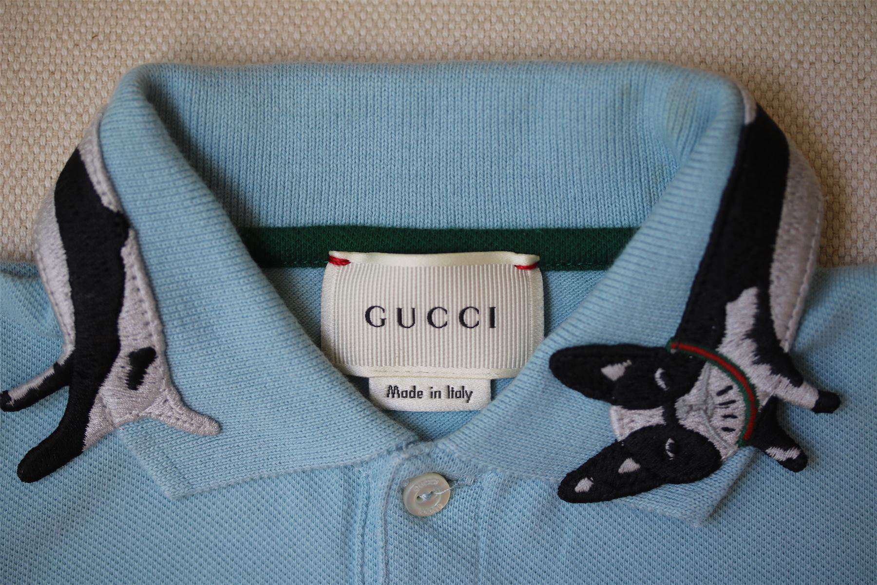 GUCCI BABY BOYS BLUE POLO TOP WITH DOG COLLAR 18-24 MONTHS - Image 2