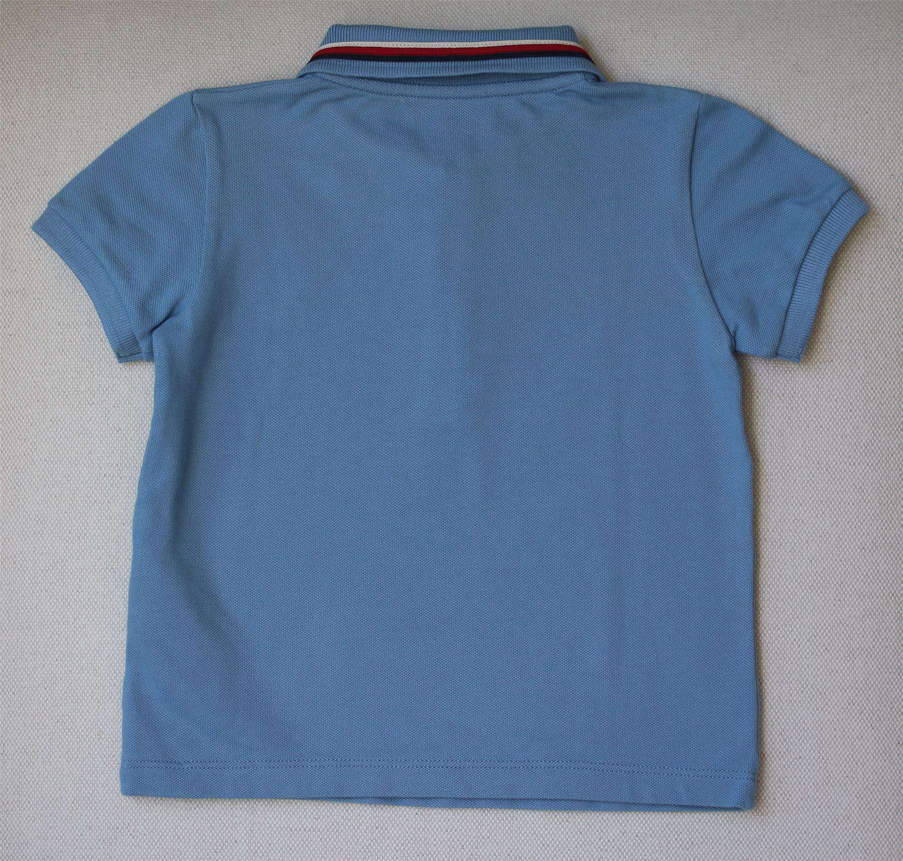 GUCCI BABY BOYS BLUE POLO TOP WITH STRIPE COLLAR 24 MONTHS - Image 2