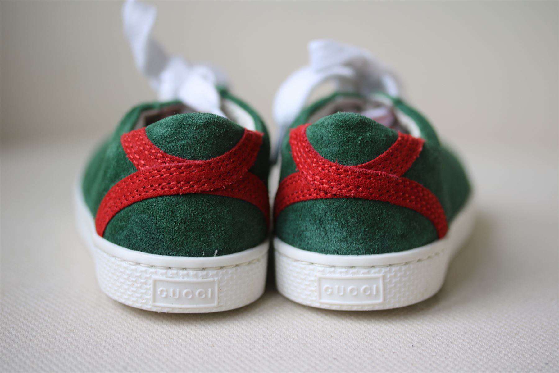 GUCCI BABY BOYS GREEN SUEDE TRAINERS EU 20 UK 4 - Image 3