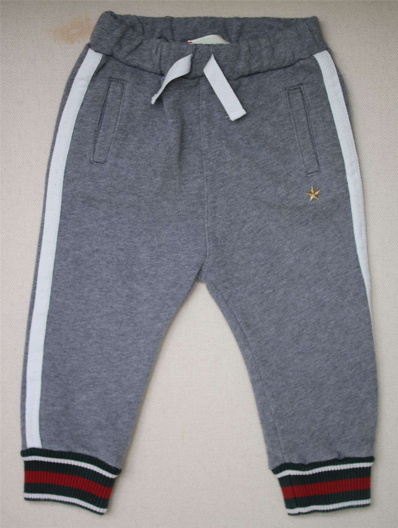 GUCCI BABY BOYS GREY & GOLD STAR TRACKSUIT TROUSERS 12-18 MONTHS - Image 2