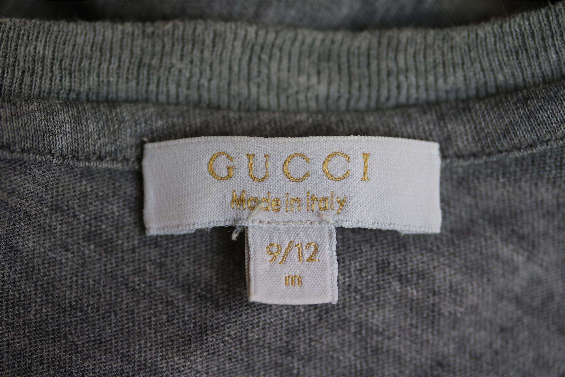GUCCI BABY BOYS GREY ROBOT TOP 9-12 MONTHS - Image 3