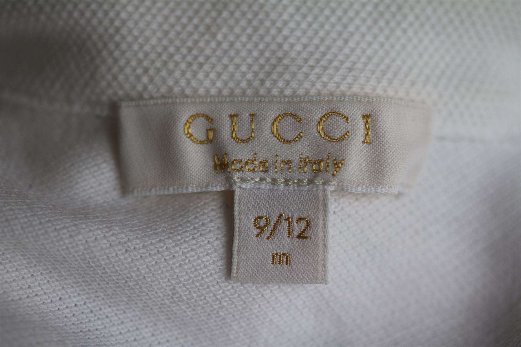 GUCCI BABY BOYS WHITE POLO TOP 9-12 MONTHS - Image 3