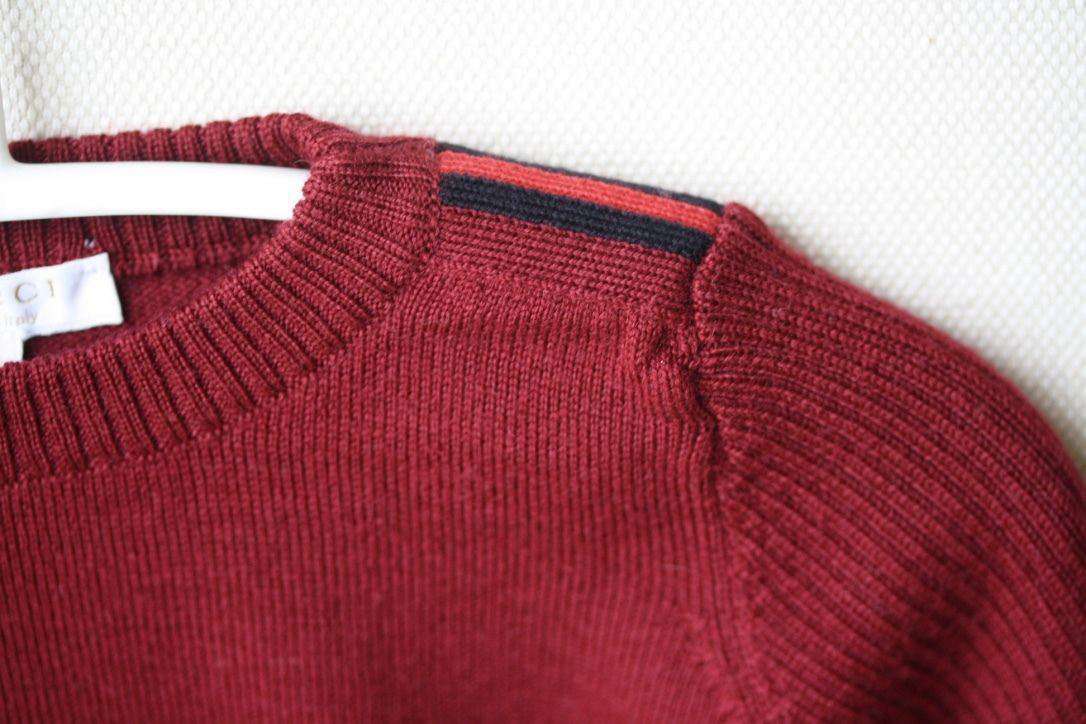 GUCCI BABY BURGUNDY MERINO WOOL SWEATER 12-18 MONTHS - Image 4