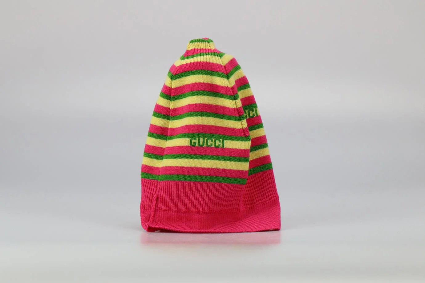 GUCCI BABY GIRLS STRIPED WOOL BEANIE LARGE - Image 2