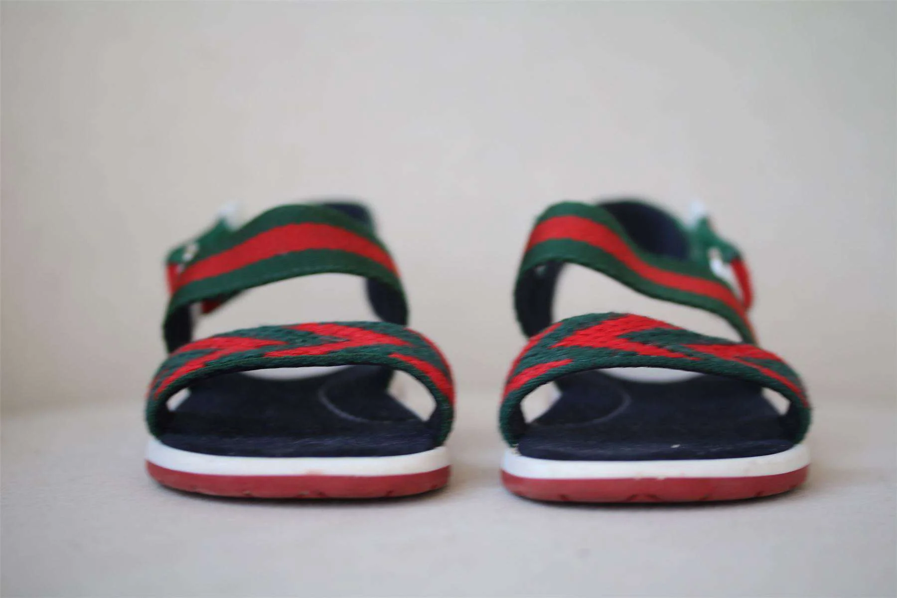 GUCCI BABY GREEN WEB CHEVRON SANDALS EU 22 UK 5 - Image 2