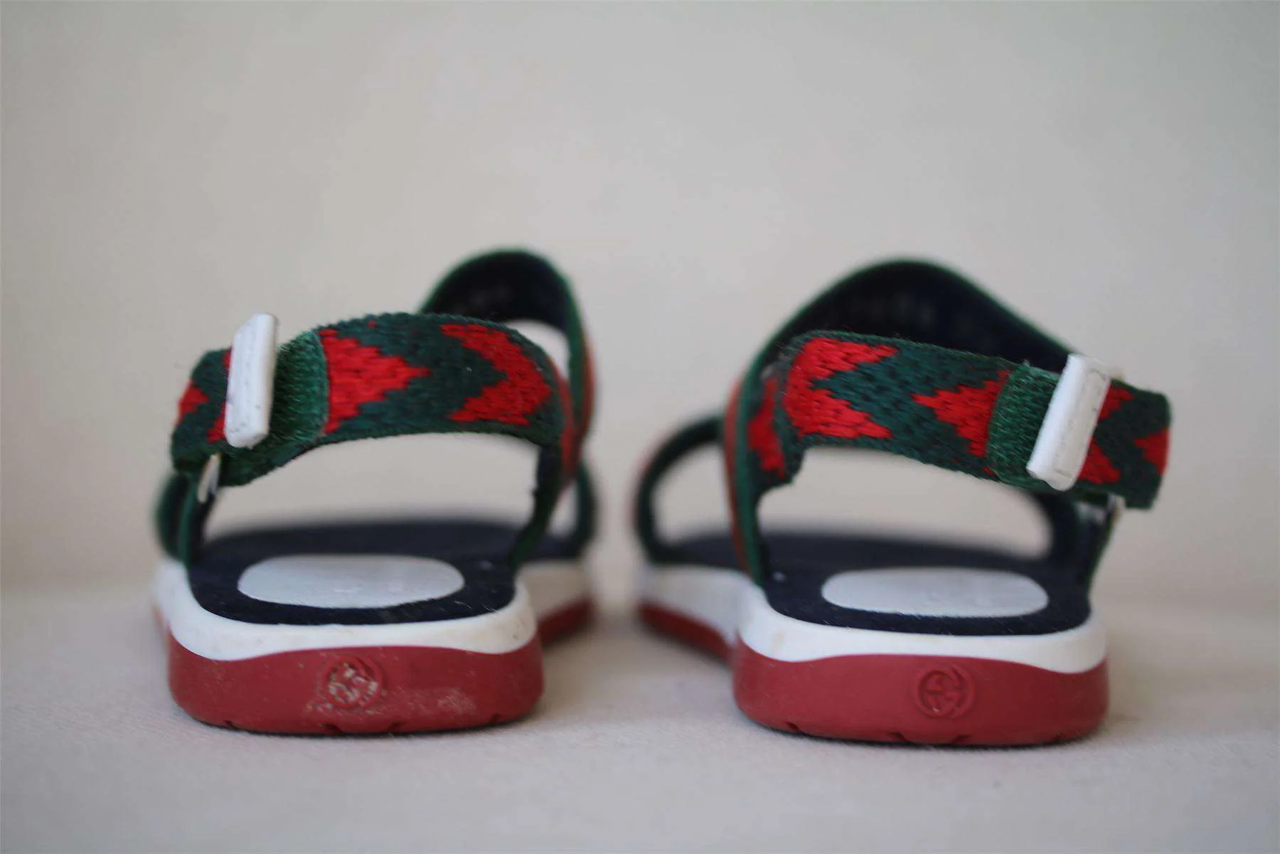 GUCCI BABY GREEN WEB CHEVRON SANDALS EU 22 UK 5 - Image 3