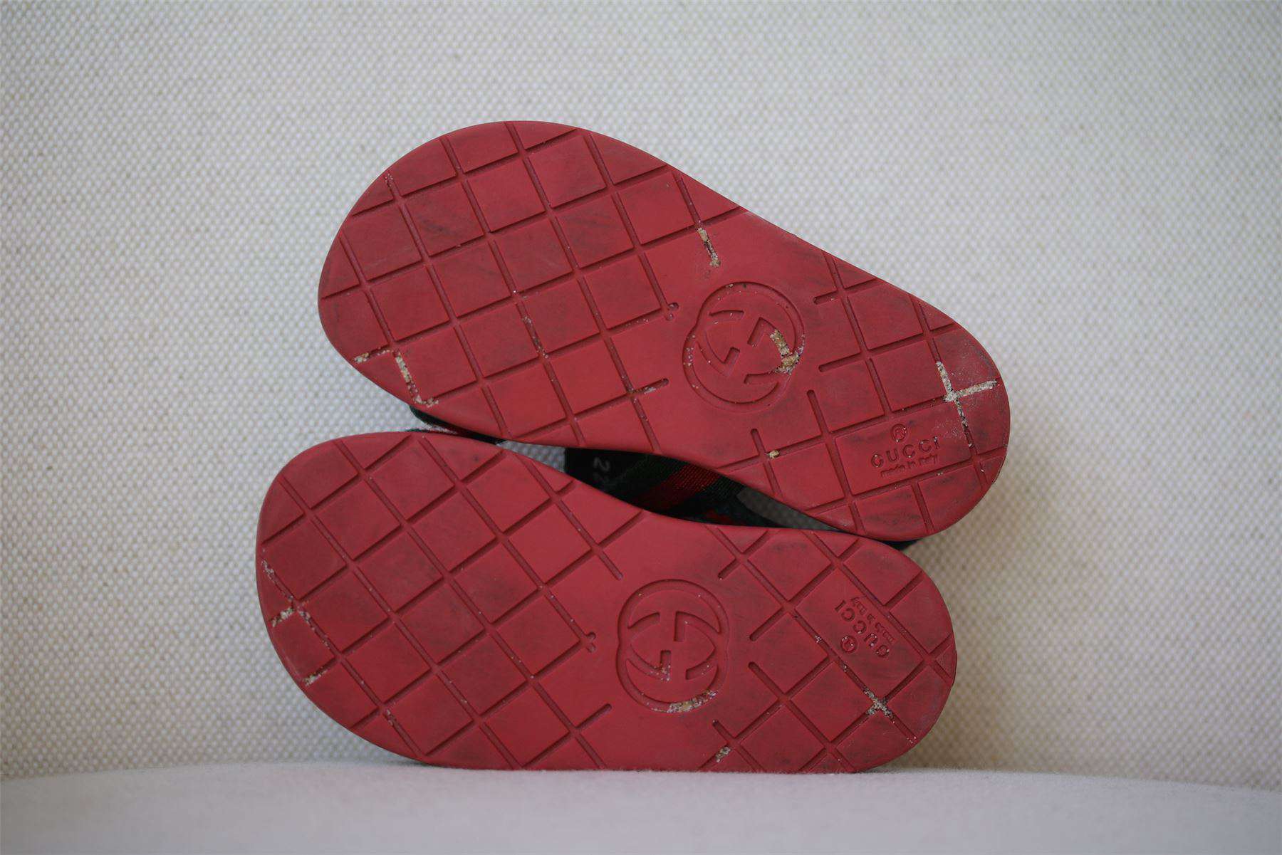 GUCCI BABY GREEN WEB CHEVRON SANDALS EU 22 UK 5 - Image 5