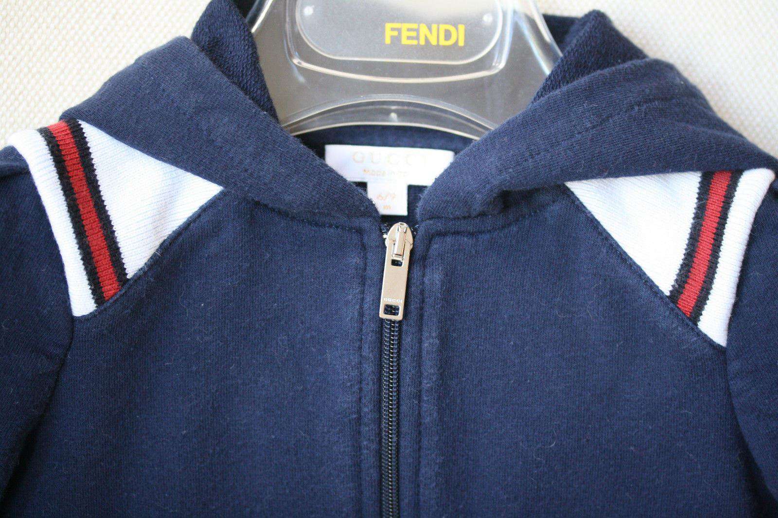 GUCCI BABY NAVY HOODED SWEATSHIRT 6-9 MONTHS - Image 4