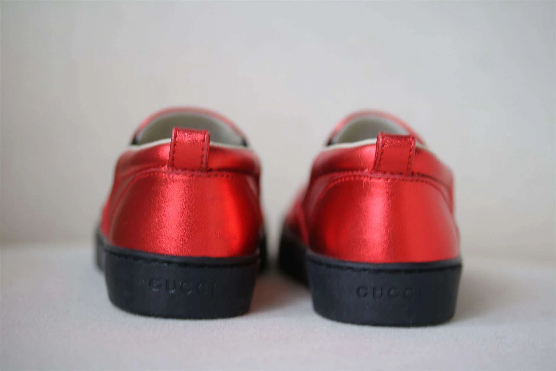 GUCCI BABY RED METALLIC SLIP-ON SHOES EU 22 UK 5 - Image 3