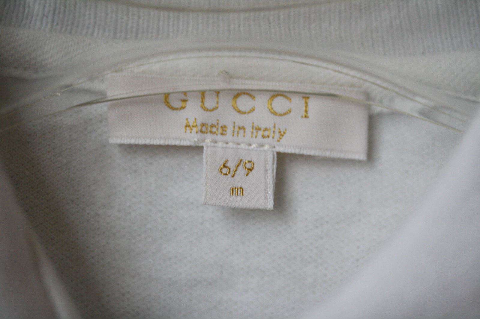 GUCCI BABY WHITE COTTON POLO SHORTIE 6-9 MONTHS - Image 3