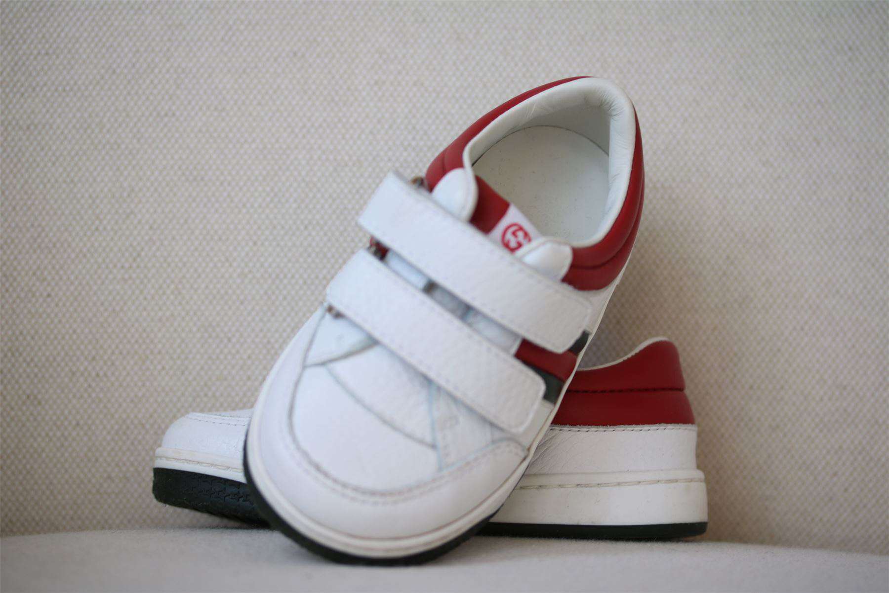 GUCCI BABY WHITE LEATHER TRAINERS EU 22 UK 5 - Image 4