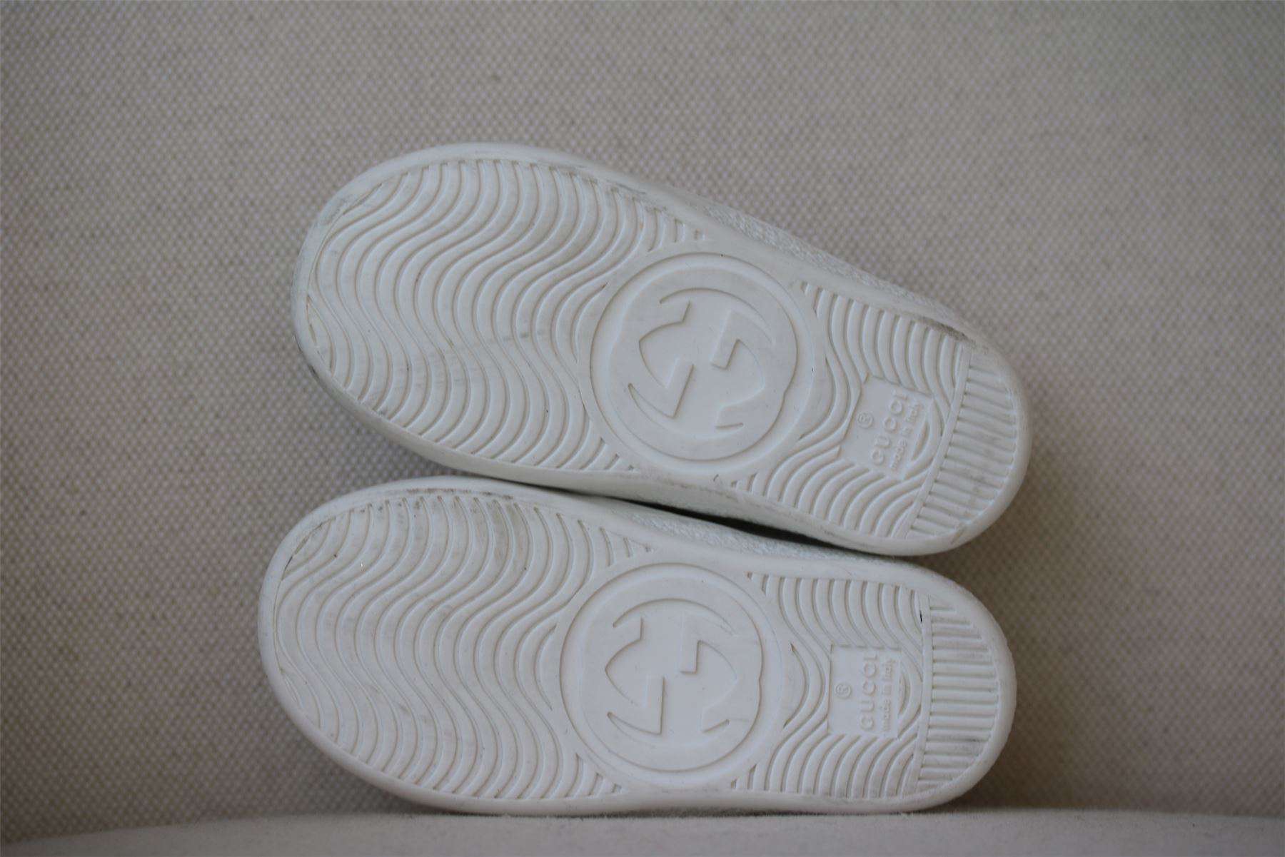 GUCCI BABY WHITE WEB LEATHER BUNNY TRAINERS EU 22 UK 5 - Image 5