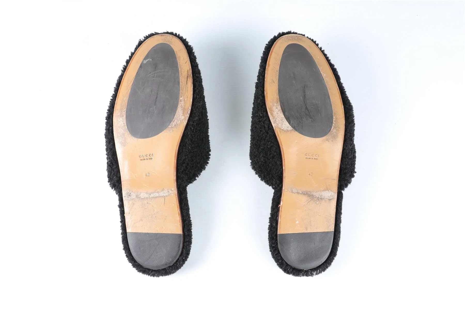 GUCCI BLACK EILEEN GG SHEARLING SLIPPERS EU 40 UK 7 US 10 - Image 6