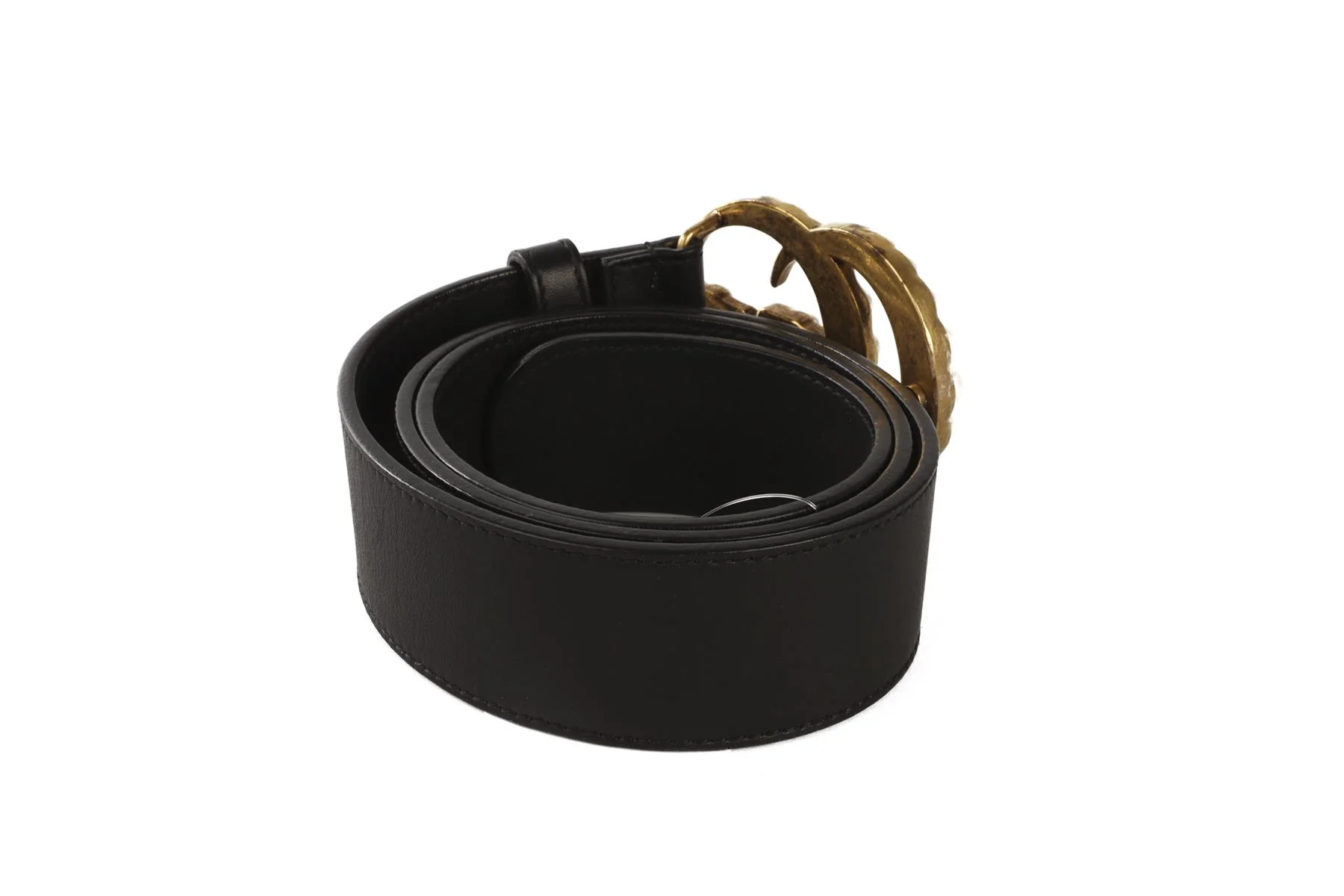 GUCCI BLACK GG LEATHER WAIST BELT 80CM - Image 4