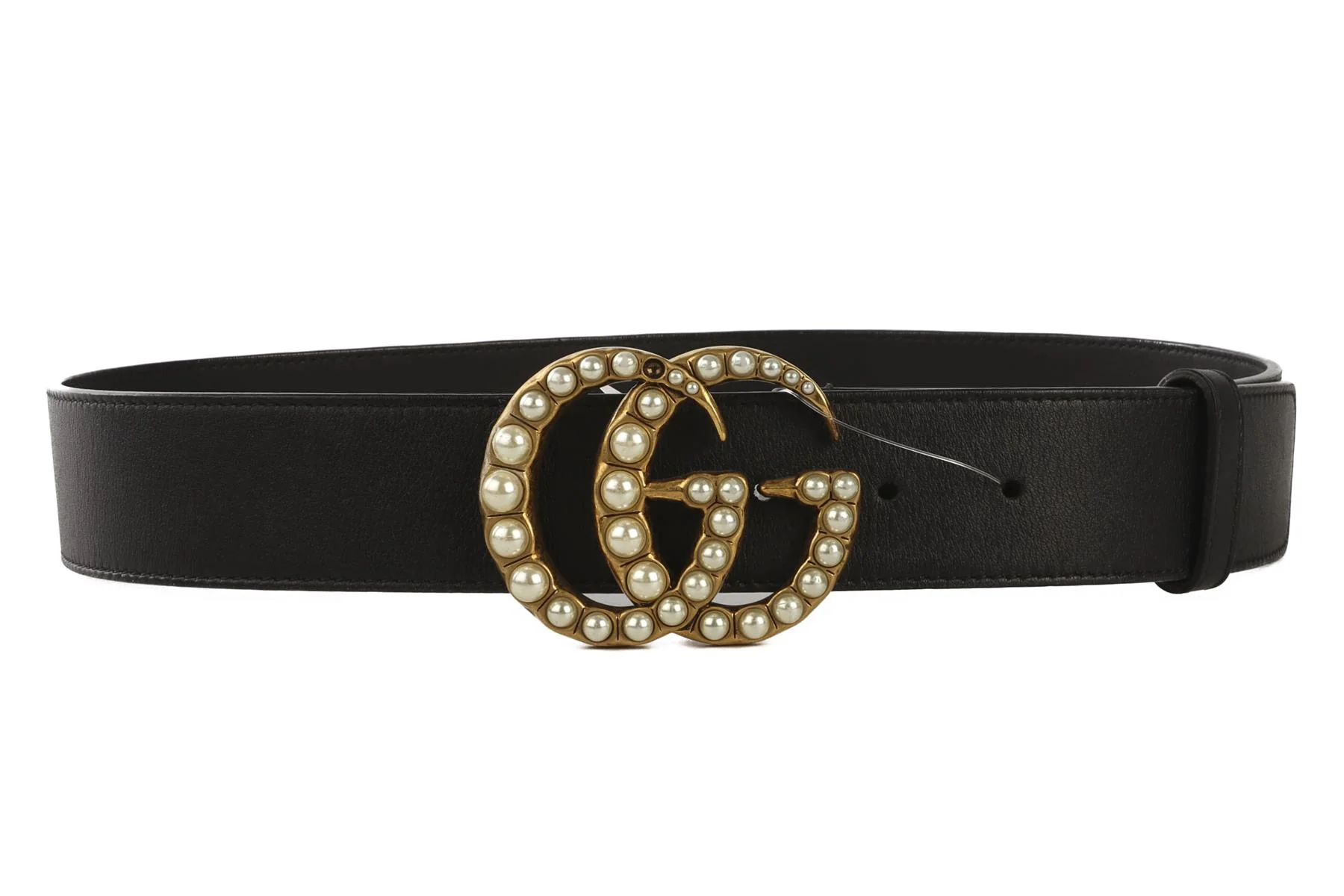 GUCCI BLACK GG LEATHER WAIST BELT 80CM - Image 7