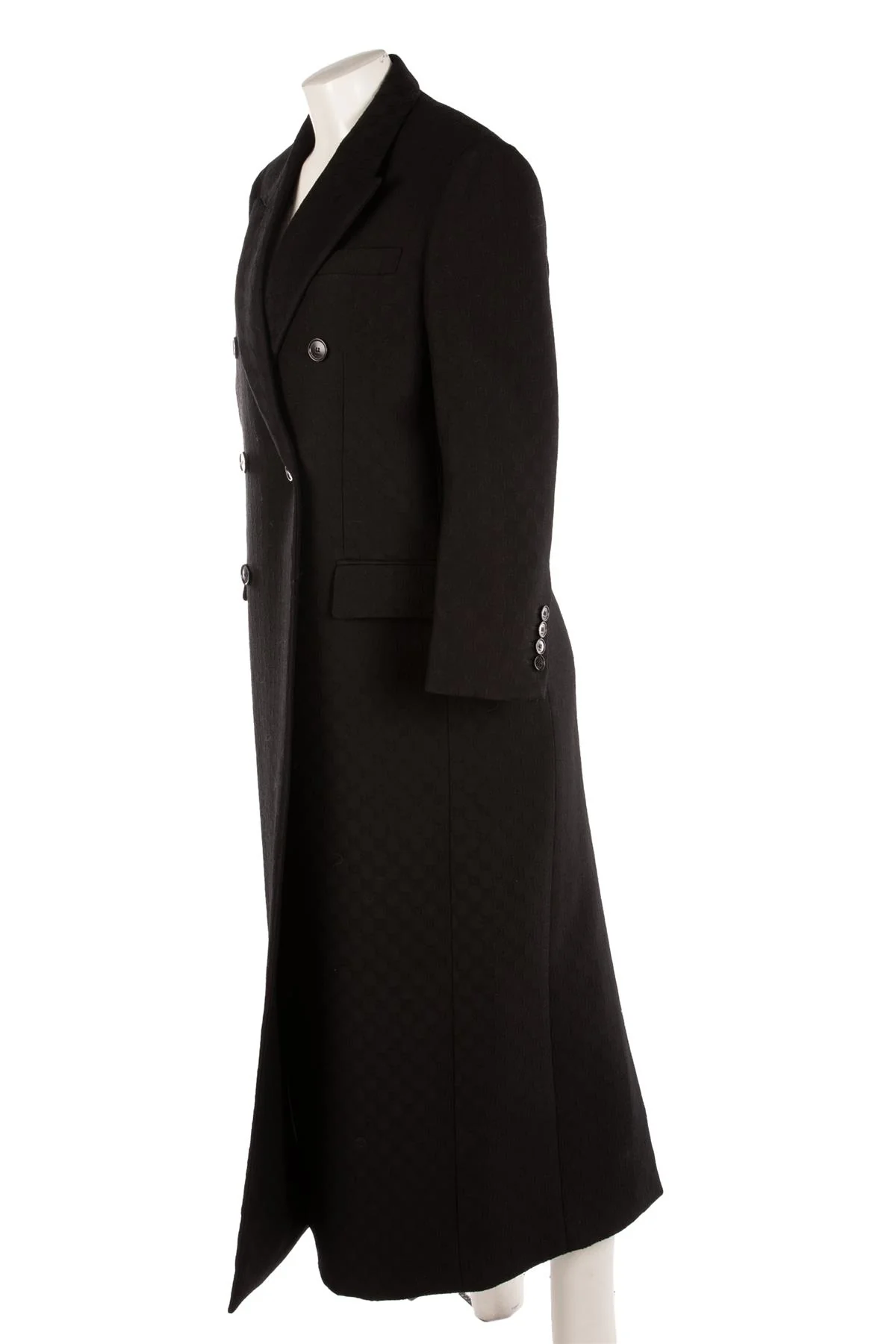 GUCCI BLACK GG WOOL COAT IT 40 UK 8 - Image 3