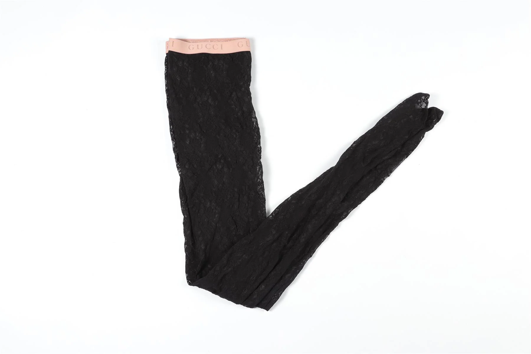 GUCCI BLACK LACE TIGHTS LARGE - Image 2