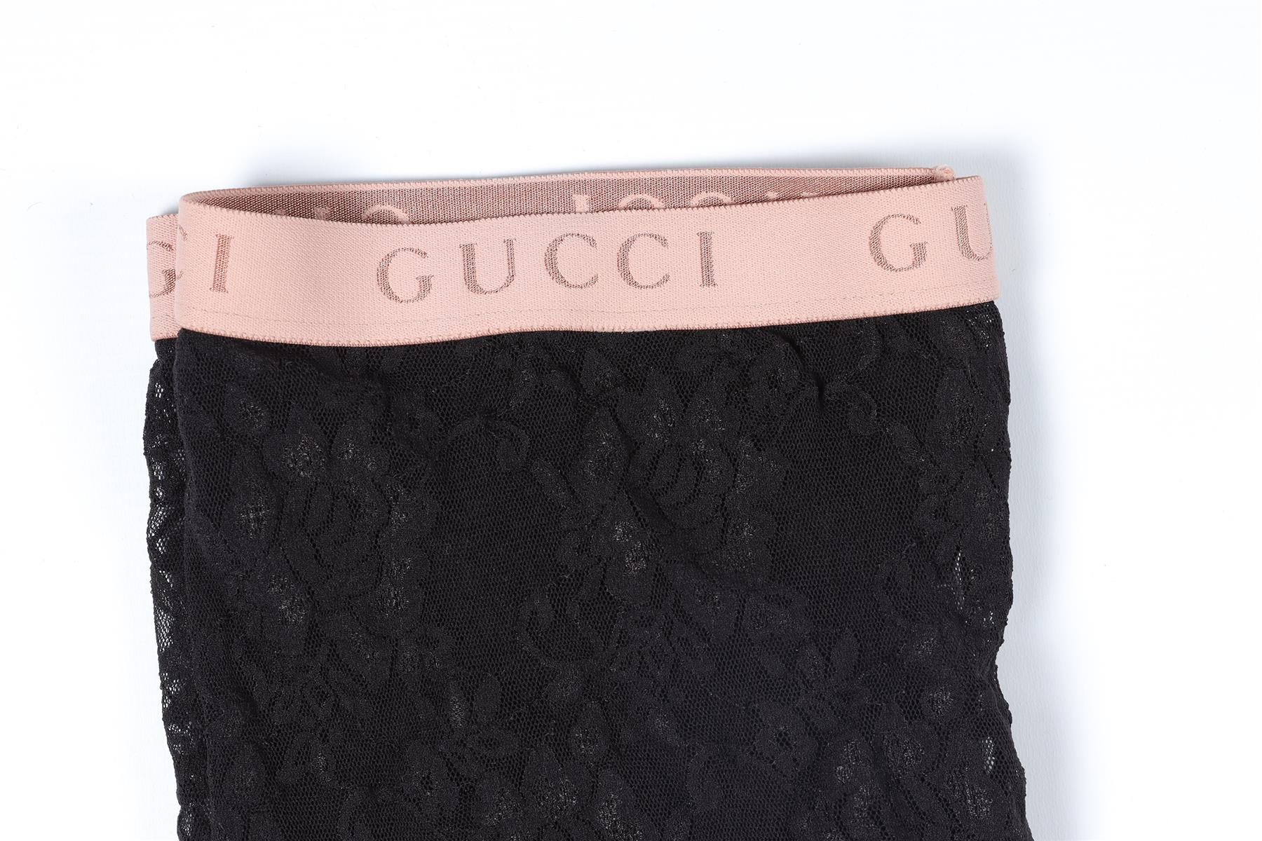 GUCCI BLACK LACE TIGHTS LARGE - Image 3