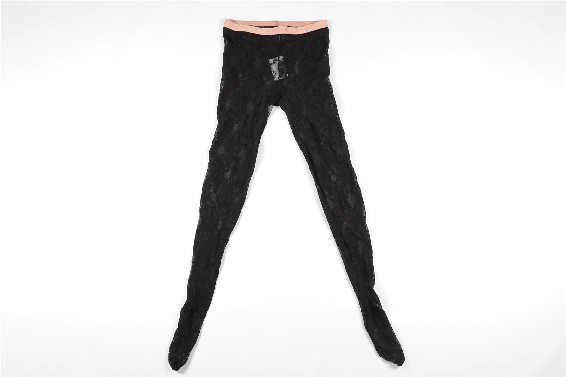 GUCCI BLACK LACE TIGHTS LARGE - Image 4
