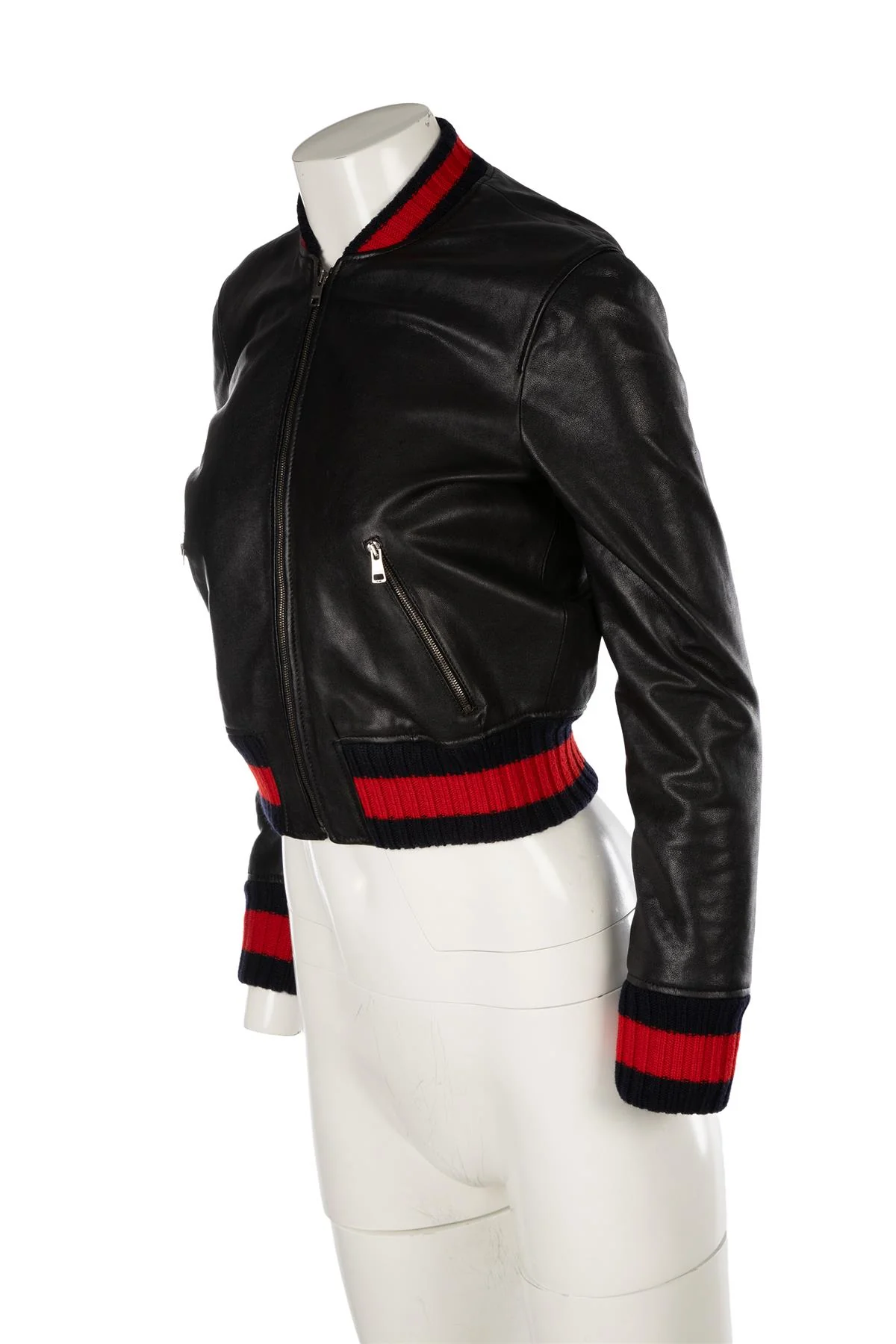 GUCCI BLACK LEATHER JACKET IT 36 UK 4 - Image 3