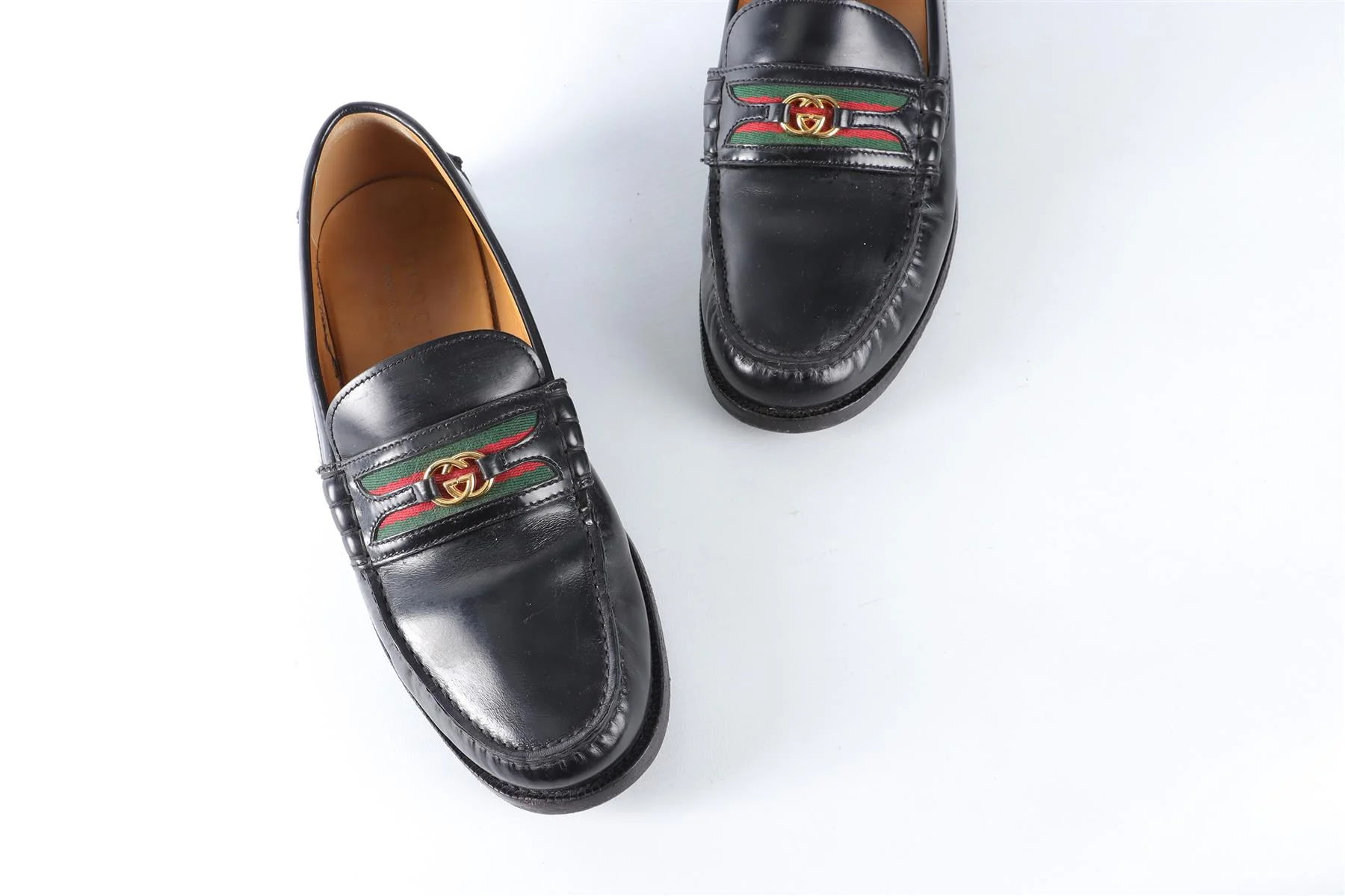 GUCCI BLACK MEN'S KAVEH GG LEATHER LOAFERS EU 41 UK 7 US 8 - Image 4