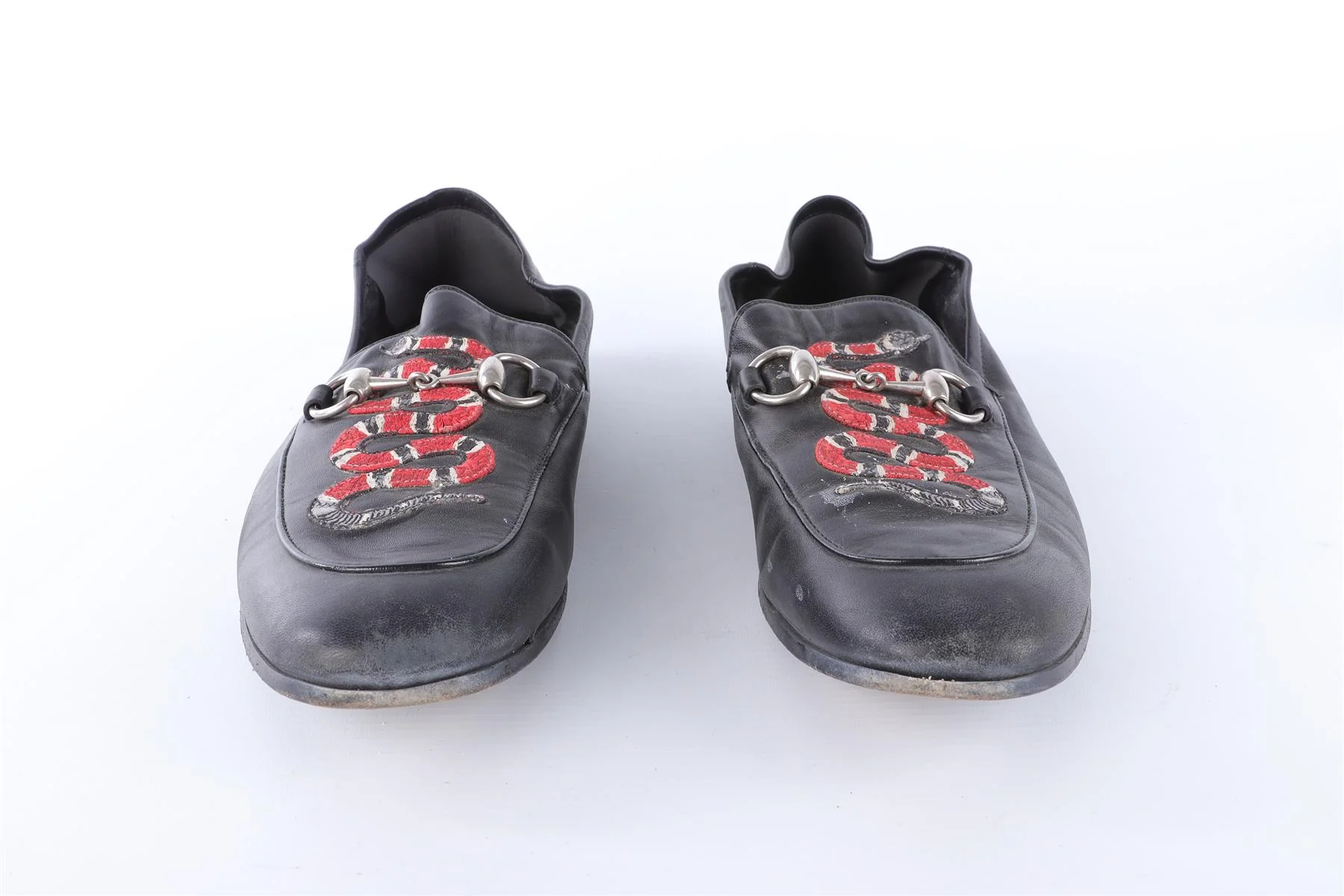 GUCCI BLACK MEN'S KINGSNAKE LEATHER LOAFERS EU 43 UK 9 US 10 - Image 3