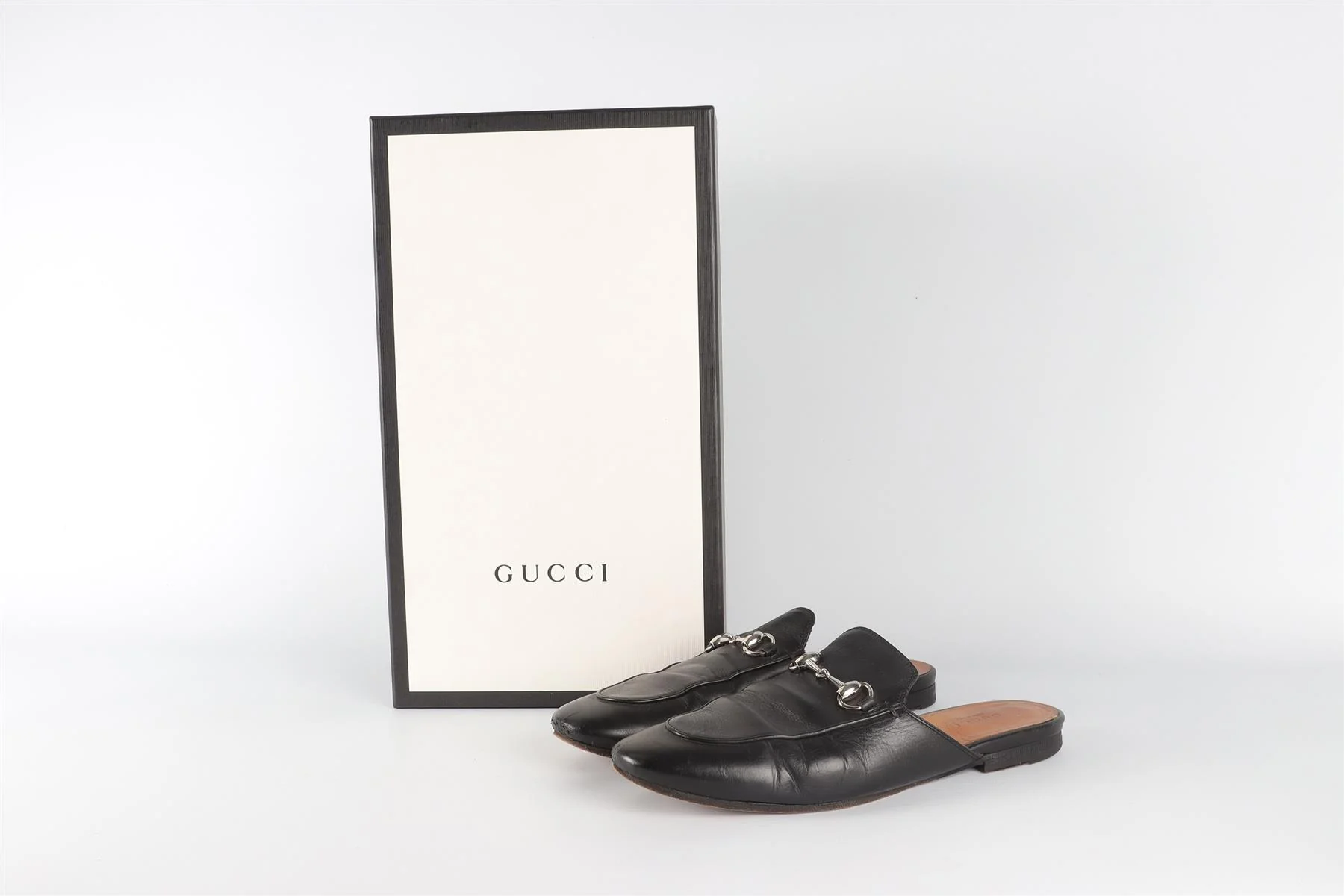 GUCCI BLACK PRINCETOWN LEATHER SLIPPERS EU 38.5 UK 5.5 US 8.5 - Image 7