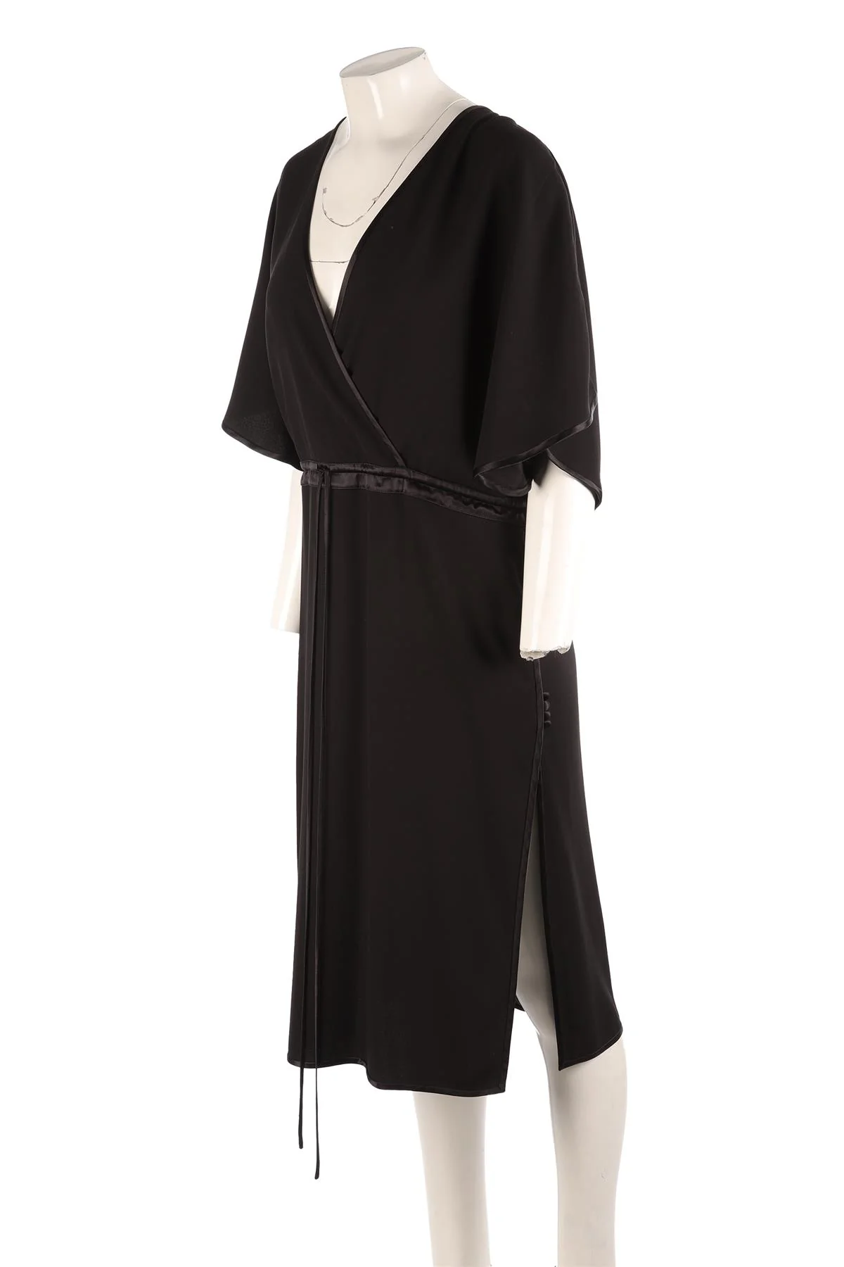 GUCCI BLACK SILK MIDI DRESS IT 42 UK 10 - Image 3