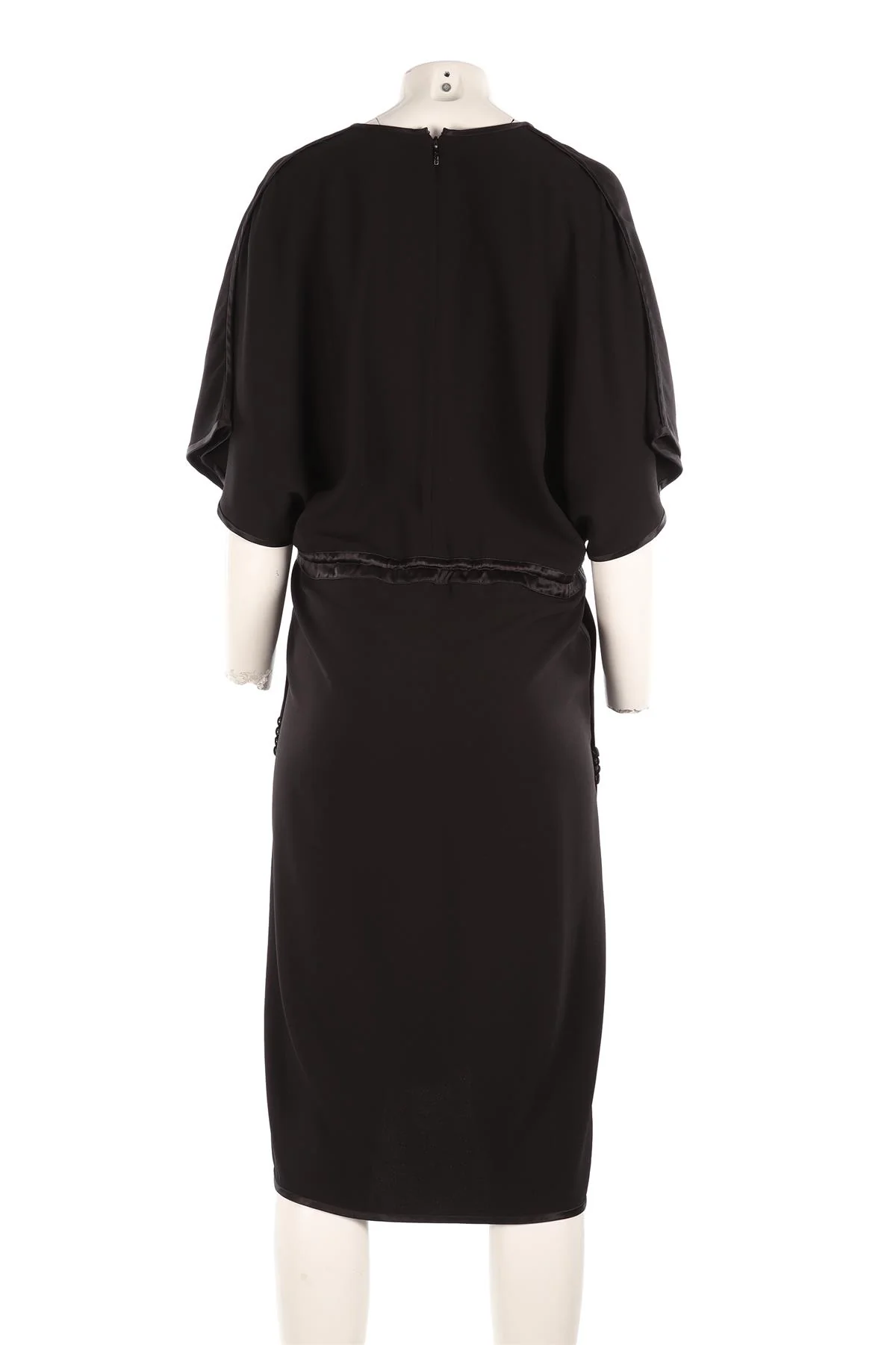 GUCCI BLACK SILK MIDI DRESS IT 42 UK 10 - Image 4
