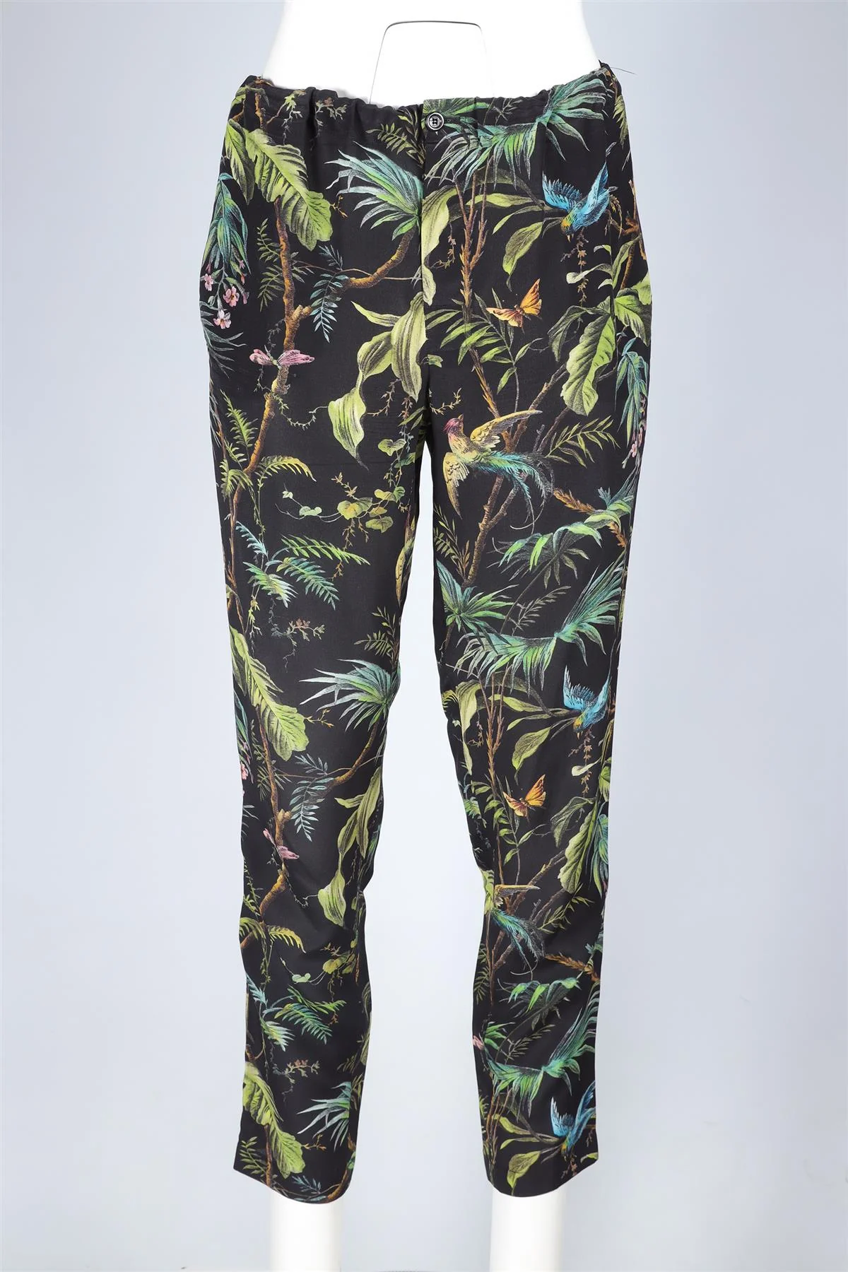 GUCCI BLACK SILK STRAIGHT LEG PANTS IT 46 UK 14 - Image 2